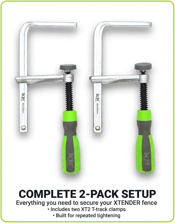 BOW Products T-Track Clamps - Hold Down Clamp for XT XTENDER Fences, 2 Pack