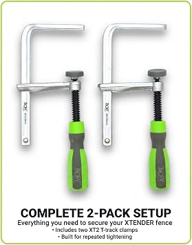 BOW Products T-Track Clamps - Hold Down Clamp for XT XTENDER Fences, 2 Pack