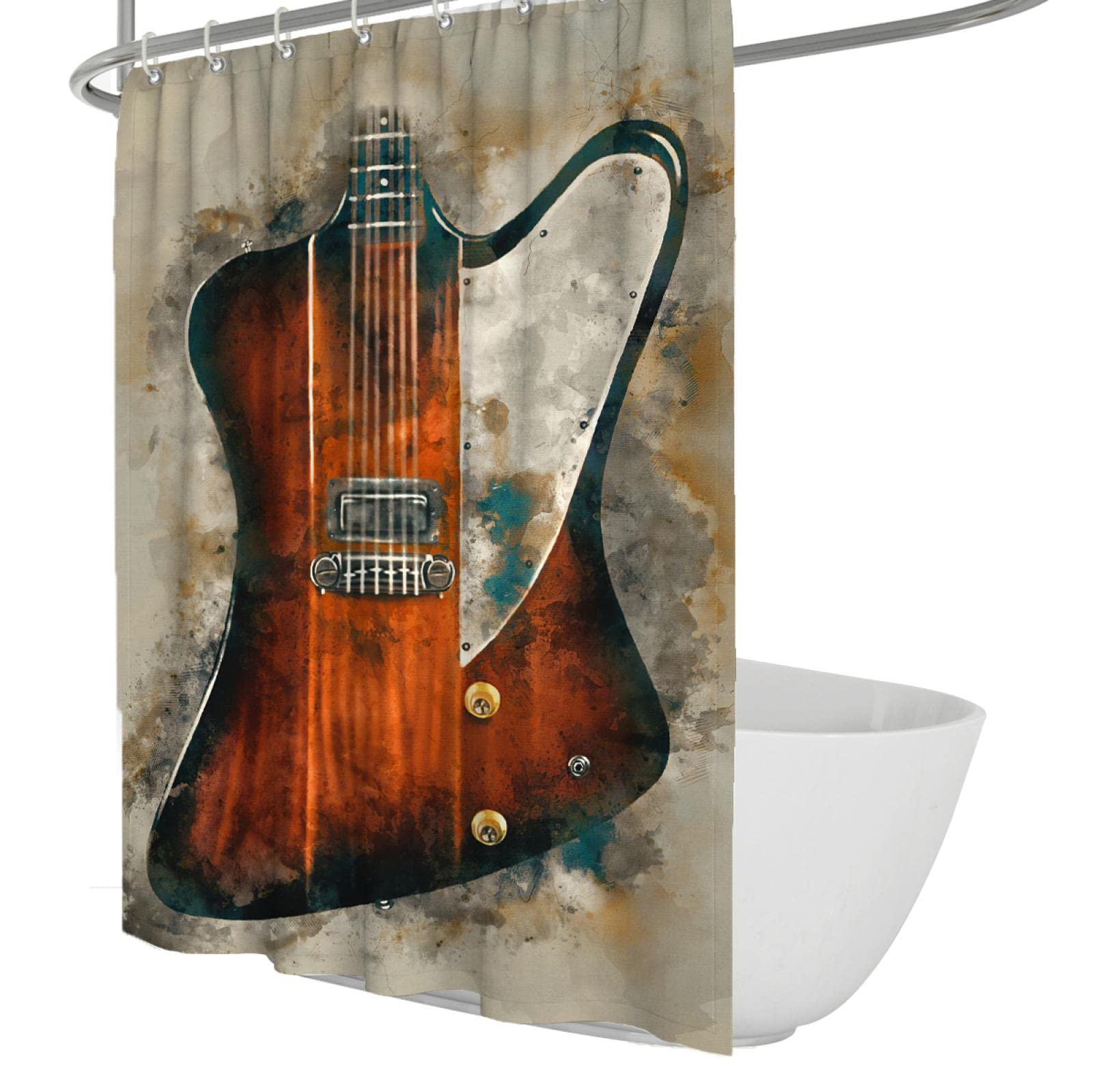 Rideau de douche polyester imperméable 240x200 lavable grand rideau de douche rustique kaki