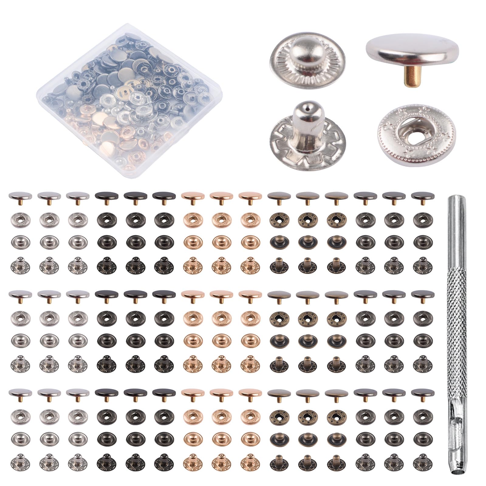 Boutons pression en acier inoxydable de qualité supérieure pour finitions de luxe