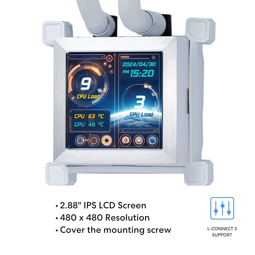 Lian Li HydroShift LCD 360R ホワイト Buy Lian Li Hydroshift LCD 360R AIO CPU Liquid Cooler (White