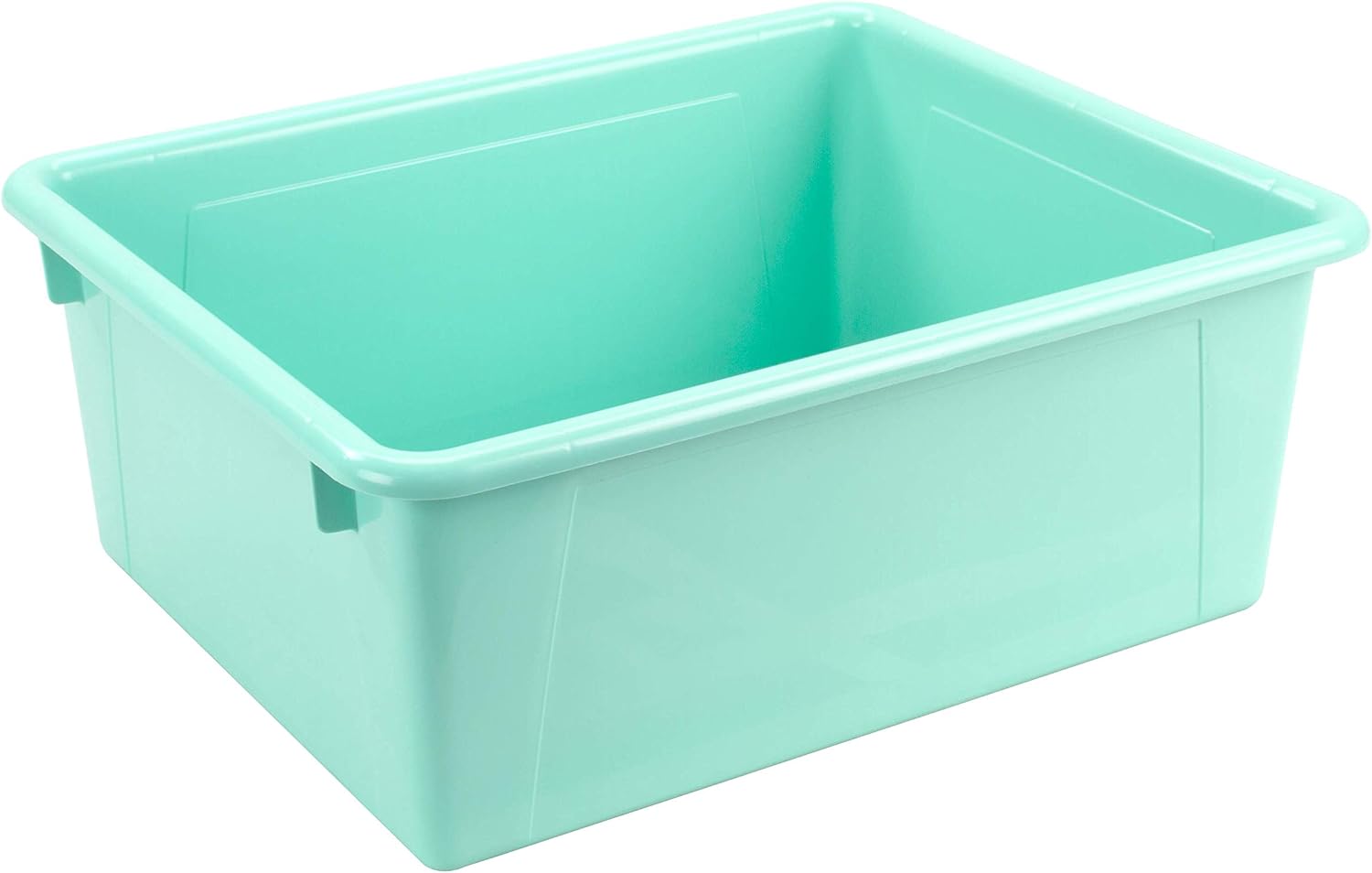 Storex Letter Size Deep Storage Tray – Organizer Bin with Non-Snap Lid for Classroom, Office and Home, Teal, 5-Pack (62549U05C)
