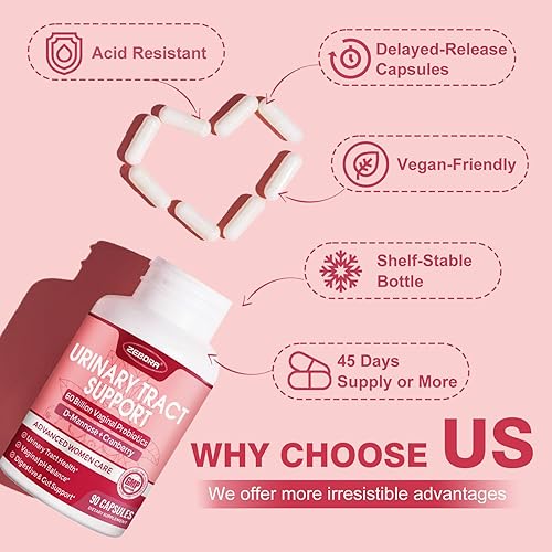 Miniatura 6 de ZEBORA Salud del tracto urinario y probióticos vaginales para mujeres con D manosa y arándano - 88 cápsulas