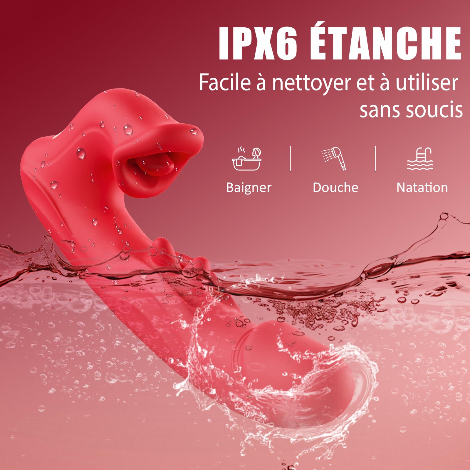 Vibromasseurs Feminin Sex Toys, Sex Toýs Femme 4EN1 Léchage Gode Vibro-masseur va et Vient 10 Modes de Vibrations, Silencieux Sex Toýs Couple Sextoyse Femme Clitoridienne Feminin Stimulateur