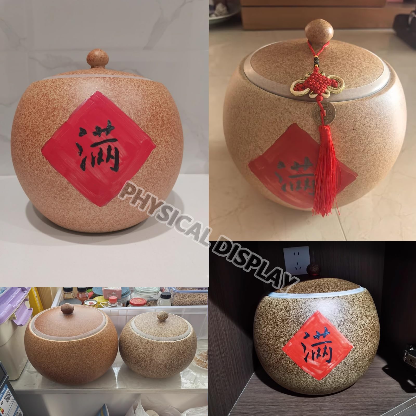 Cubo de arroz de cerámica de gran capacidad con tapa, dispensador de granos, tarro hermético de almacenamiento de alimentos para cereales, harina, azúcar, café, té