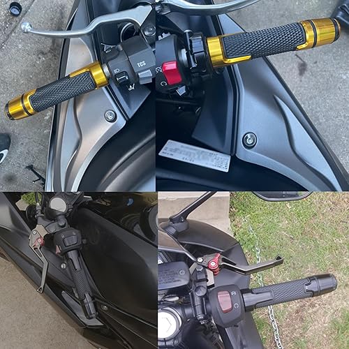 Miniatura 2 de 78 '' 0.866 in motocicleta CNC aluminio Powersports manillar Grips con extremos de agarre para YZF R1 R3 R6 R25 R15 R125 600R azul