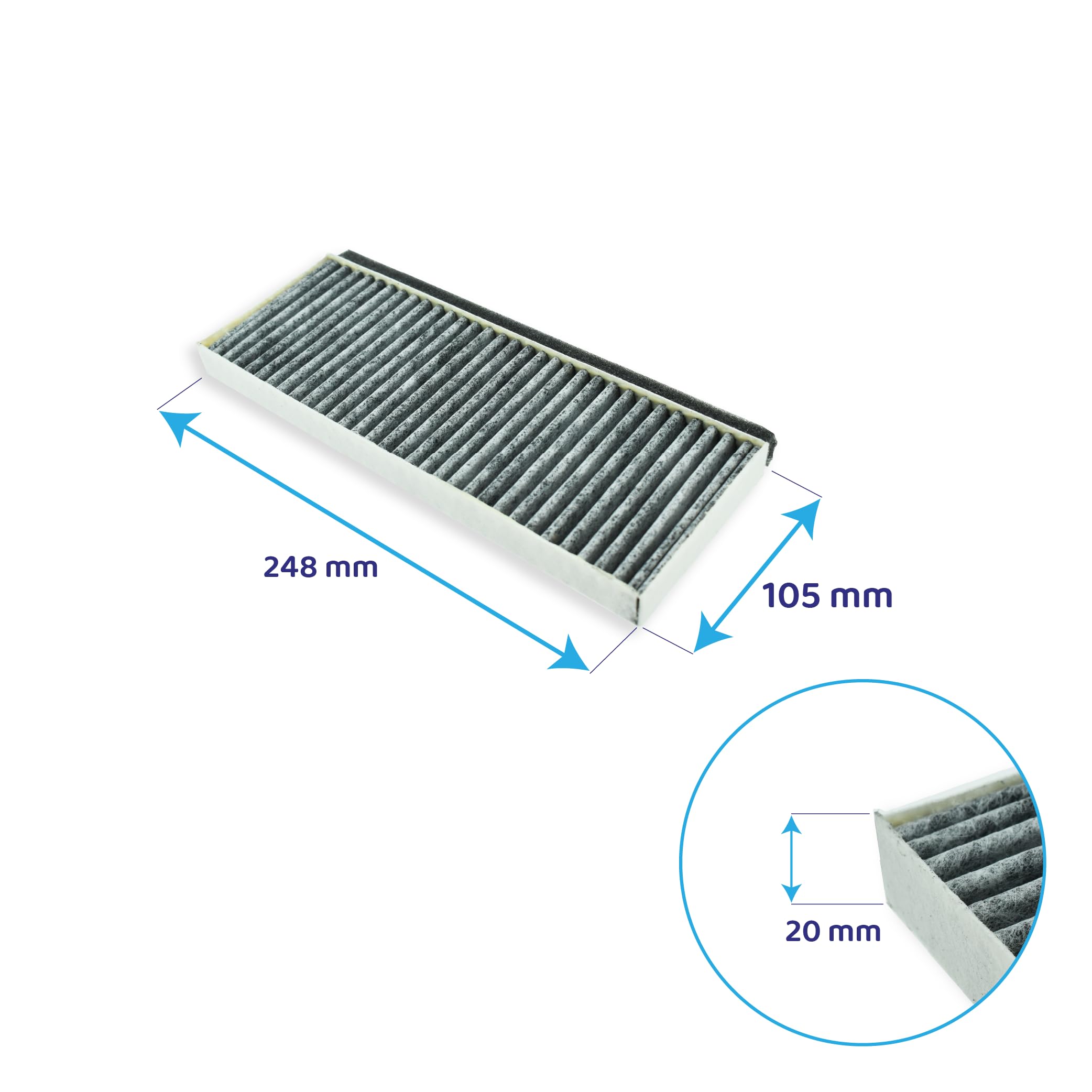 AllSpares CleanAir Plus Aktivkohlefilter Für Dunstabzugshauben Bosch Siemens Neff | 363x250x24mm & 338x135x20mm