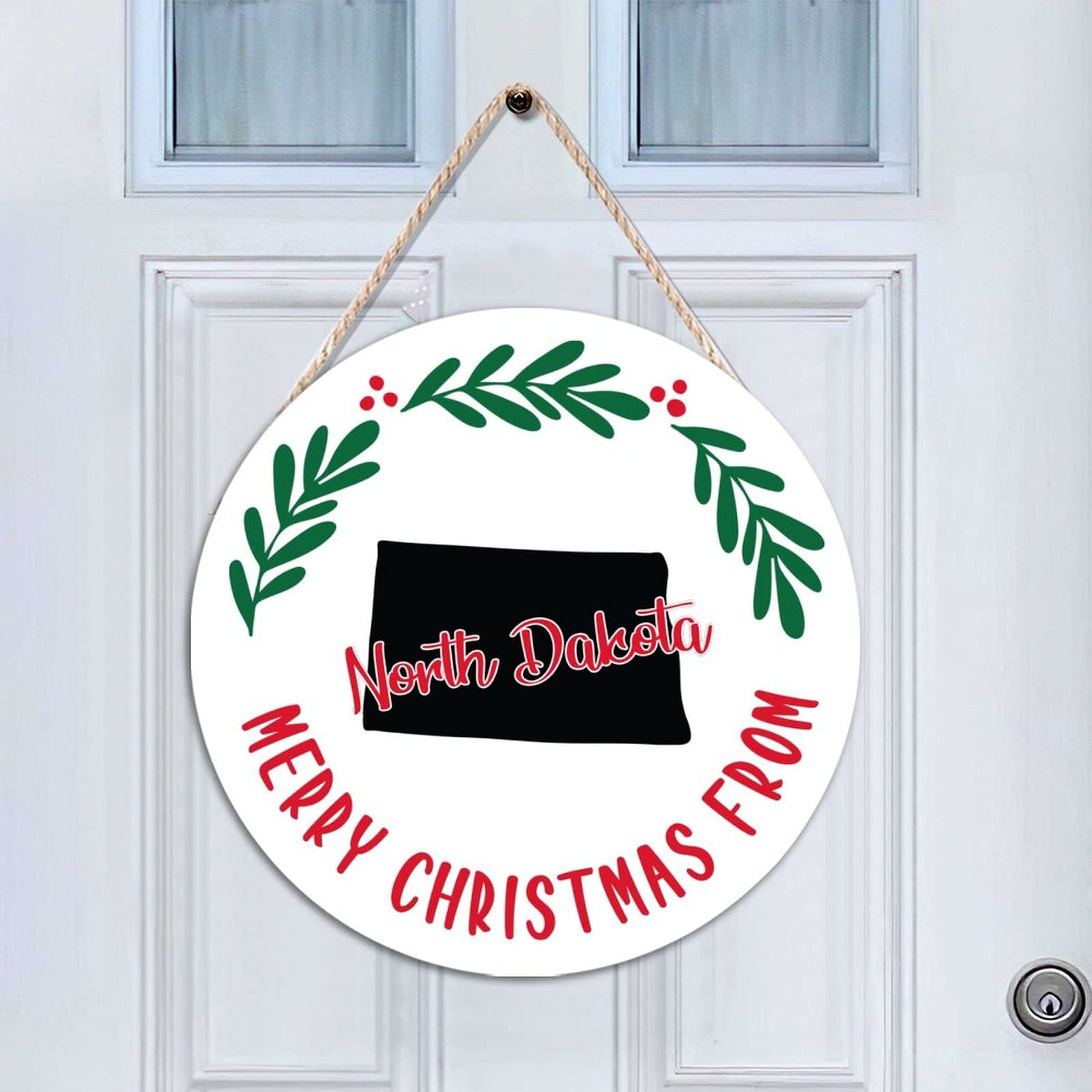 Panneau bois Merry Christmas North Dakota : sublimez votre porte d'entrée pour les fêtes