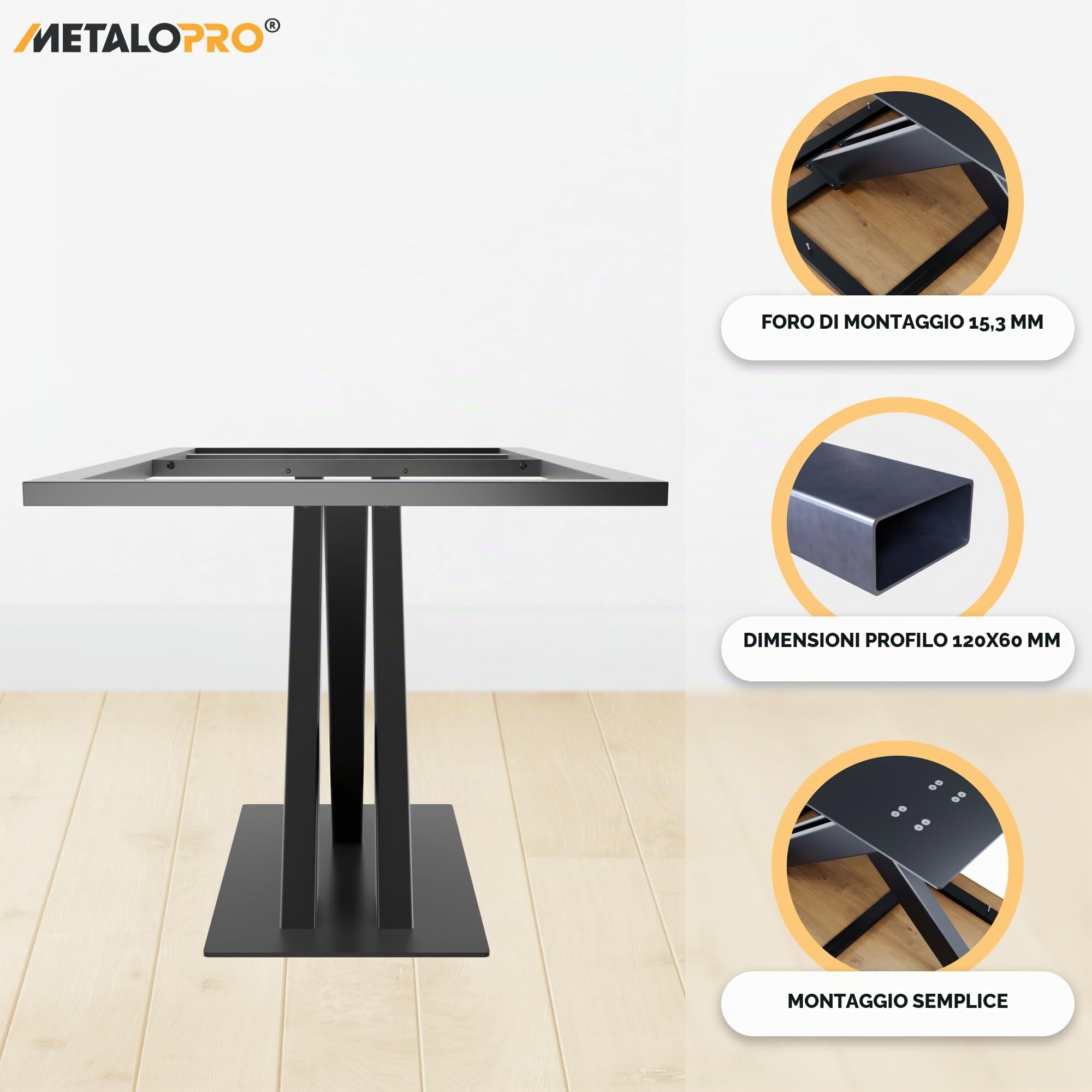 Gambe Tavolo Metallo Acciaio Nero – Struttura Robusta Scrivania Esstisch Tavolino Design Industriale