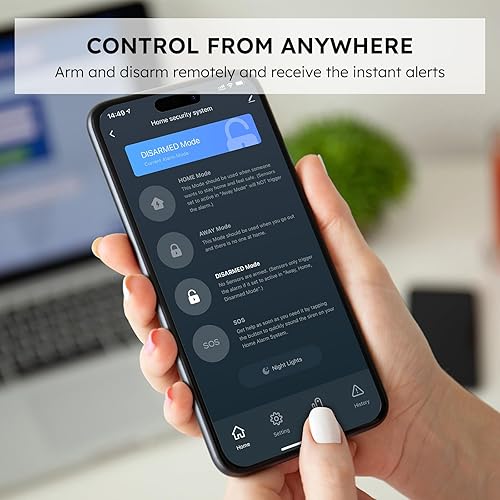 Miniatura 2 de tolviviov Sistema de seguridad para el hogar inalámbrico, sistema de seguridad de alarma de puerta de bricolaje, alertas de aplicaciones, kit de 10