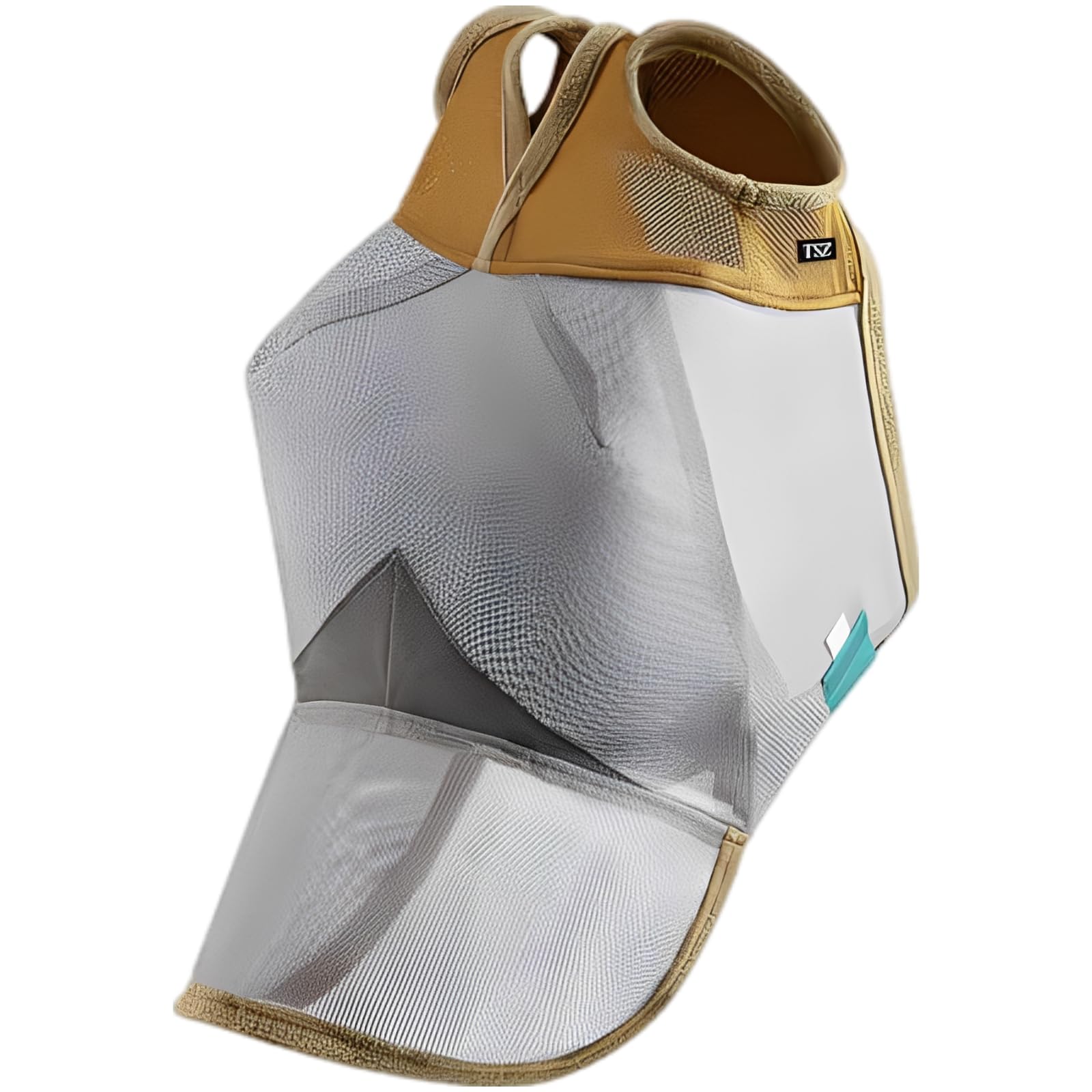 Pferde-Fliegenhaube, graue Gesichtsmaske für Pferde mit Ohr- und Nasenschutz, PVC-Polyester-Mesh-Fliegenmaske für Ausritte im Freien, 28 x 18 x 7 cm