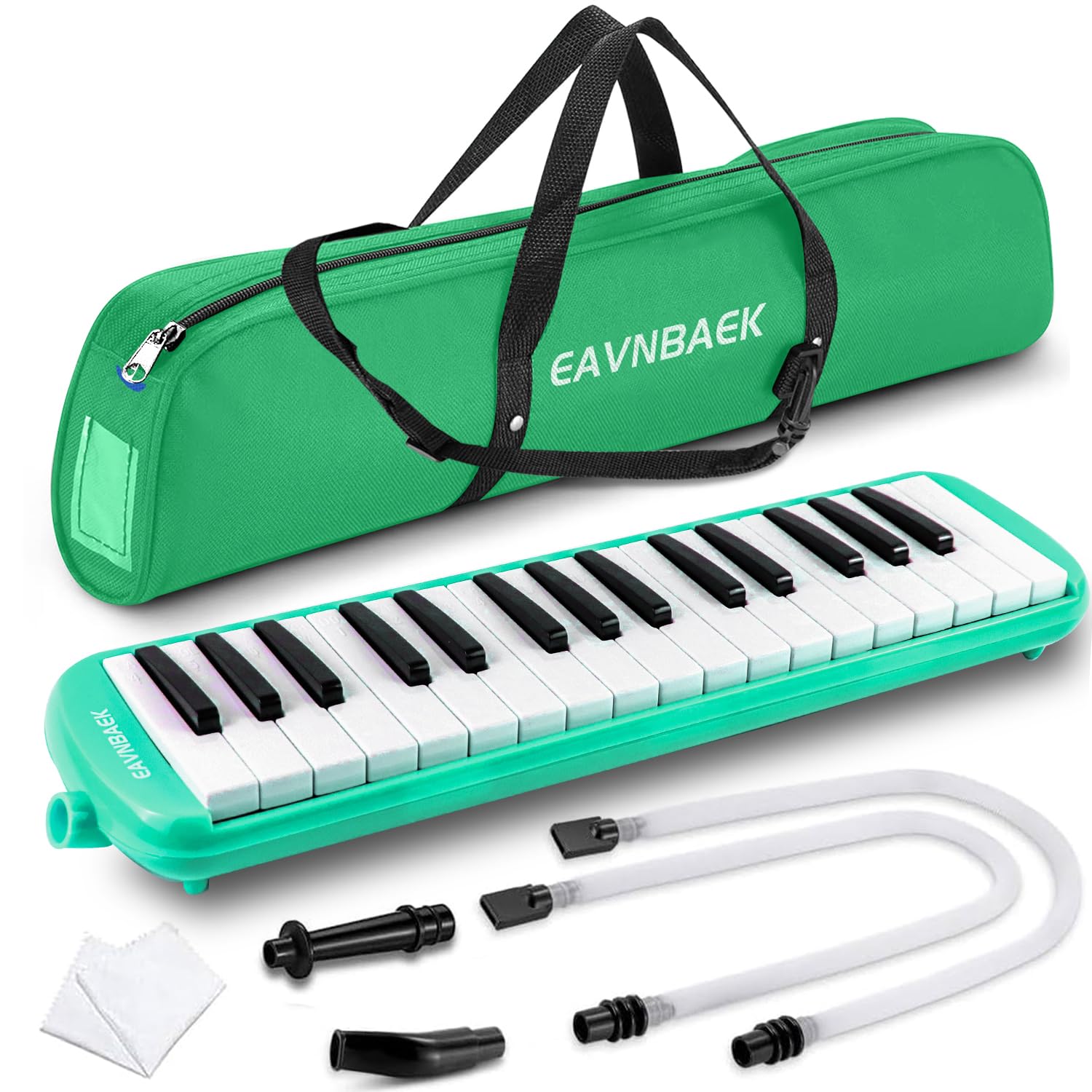 32 Keys Melodica Instrument Soprano Air Piano Keyboard Pianica | Portable Keyboard Instrument with 2 Soft Long Tubes, 2 Mouthpieces Tube and Carrying Bag for Student Beginners Adults Gift