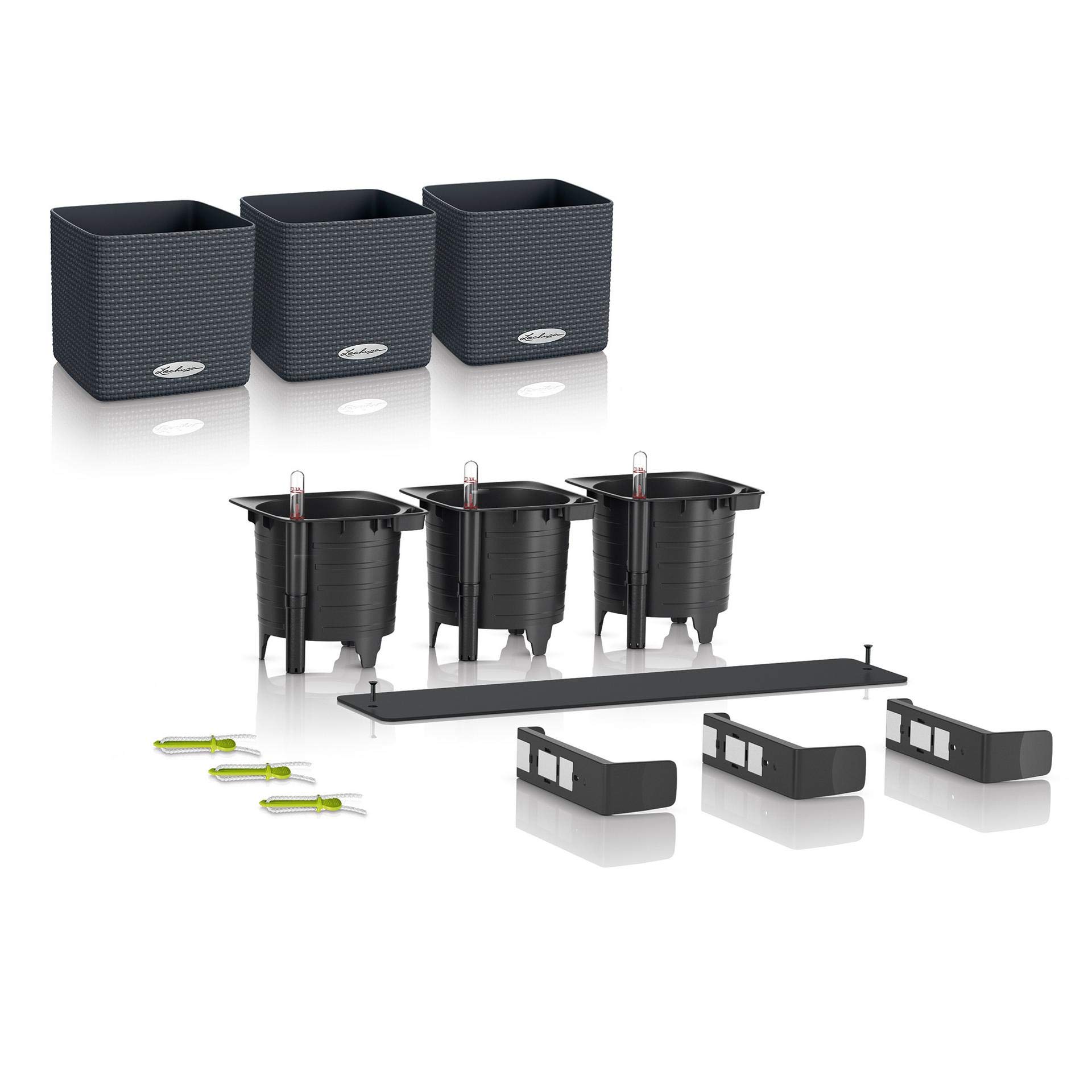 LECHUZA Cube Color Green Wall Home Kit weiß 13398