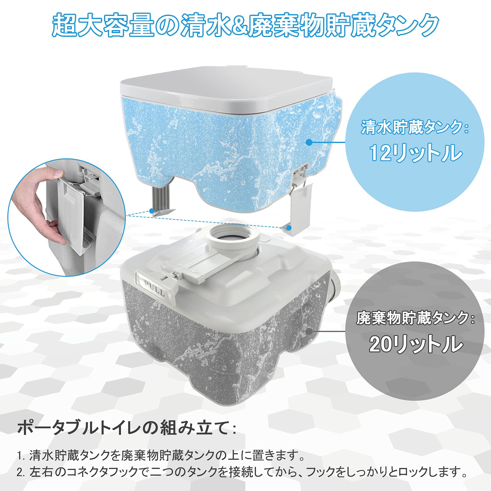 Amazon | Benestand ポータブル水洗トイレ 簡易トイレ 12L(水洗タンク