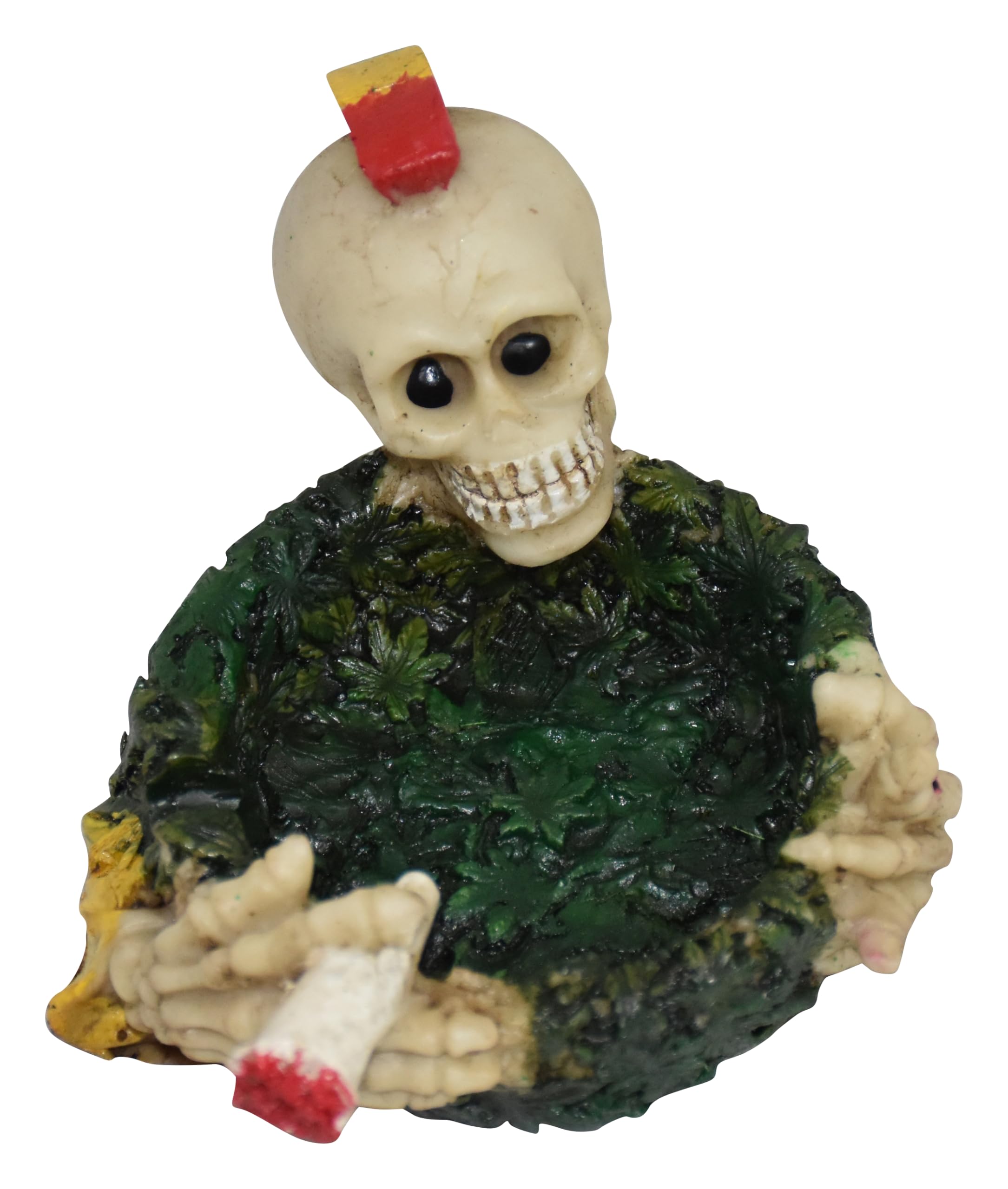 MPS MY PARTY SUPPLIERS® Halloween AshTray, Skeleton Ashtray, Halloween Spooky Decor Cigarette Ashtray/Skull Skeleton Ashtray for Smoking White Polyresin Ashtray