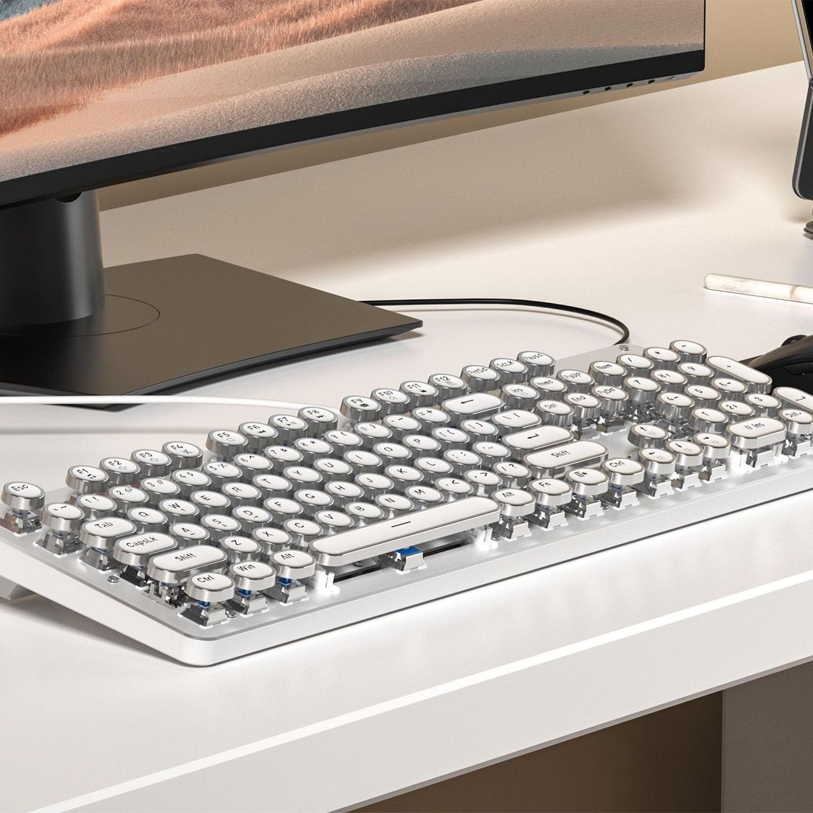 LED beleuchtet mechanische Tastatur, Maus, Hintergrundbeleuchtung, Effekte, Hot Swap fähige Schalter, ABS Tastenkappen, Drahttyp C Verbindung, Punk Draht, Tastatur Maus Kombination, LED