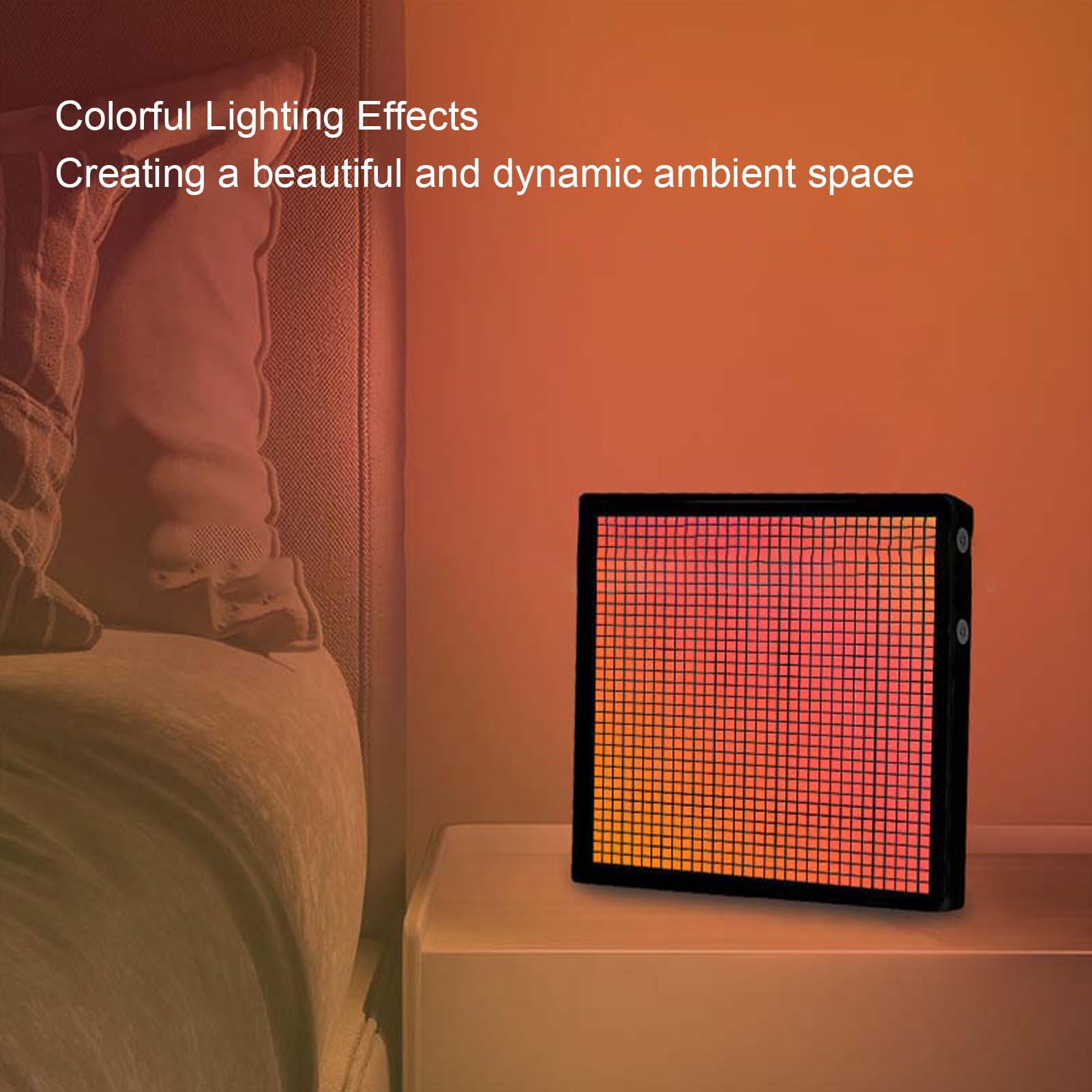 Pantalla LED Pixel Art, 16x16 Programable Bluetooth LED Pixel Art Marco de Imagen Reloj Digital Inteligente con Control de Aplicación USB Recargable RGB Panel LED (Enchufe