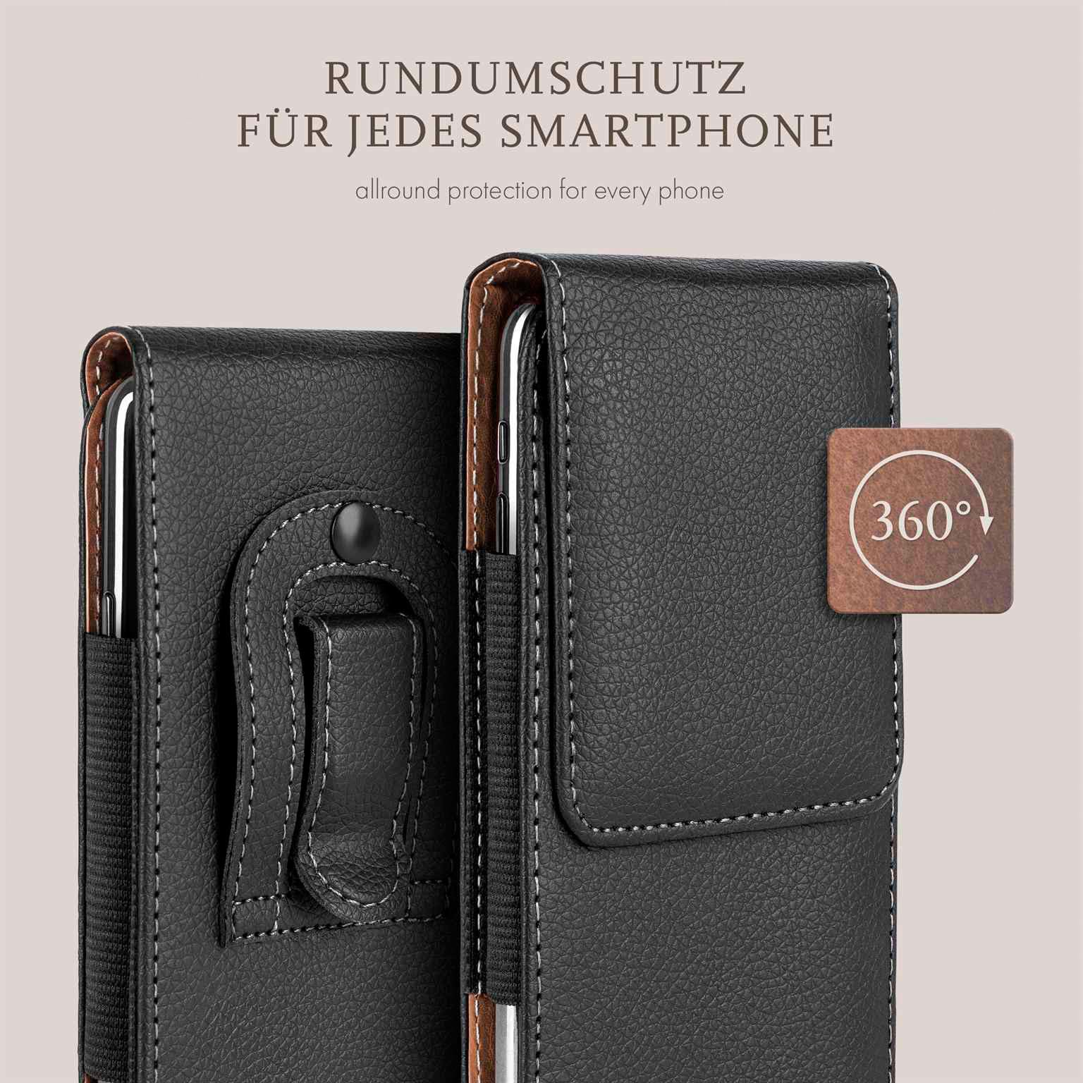 moex Plug Case für Samsung Galaxy S26 Ultra Hülle mit Gürtelclip, Handy Gürteltasche PU Leder, Handyhülle zum Einstecken, Lederhülle Gürtel Schutzhülle Einsteckhülle Etui, Schwarz