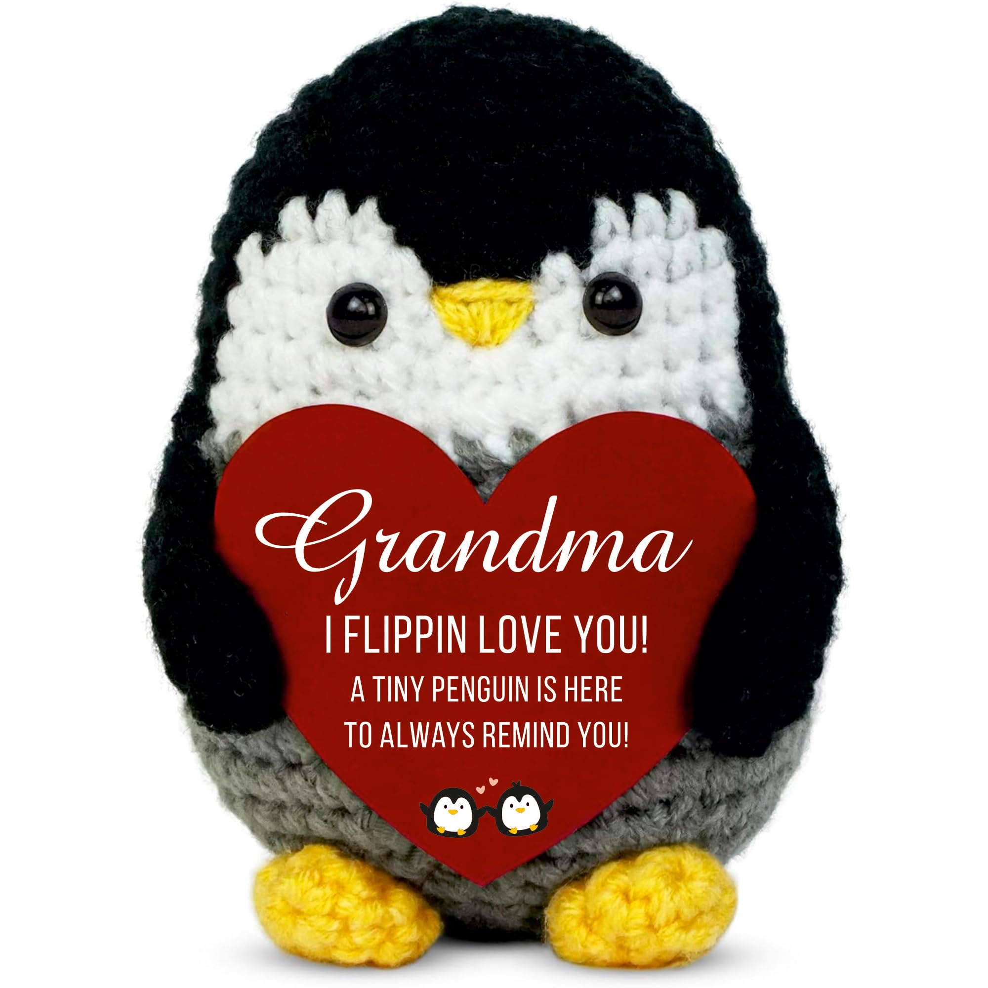 VELENTI Handmade Crochet Penguin Gift – Cute Romantic Present for Him or Her, Boyfriend, Girlfriend, Husband, Wife – I Love You Anniversary, Birthday, Wedding, or Easter Gift for Couples — view 16