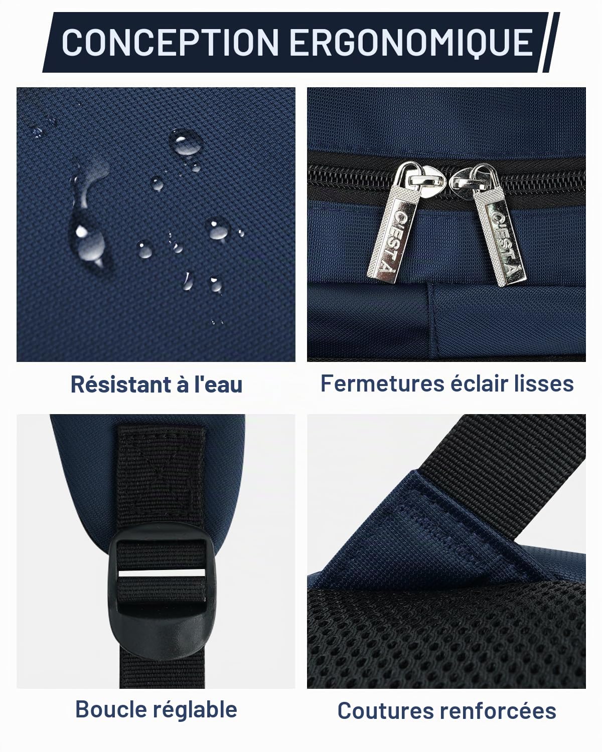 Amythe Sac Ecole pour Adolescent Enfants, Cartable Garcon Primaire Grande Capacité Loisir Sac à Dos pc Portable Imperméable, Sacs D'école Mode Idéal pour L'école et Les Voyages, Bleu foncé