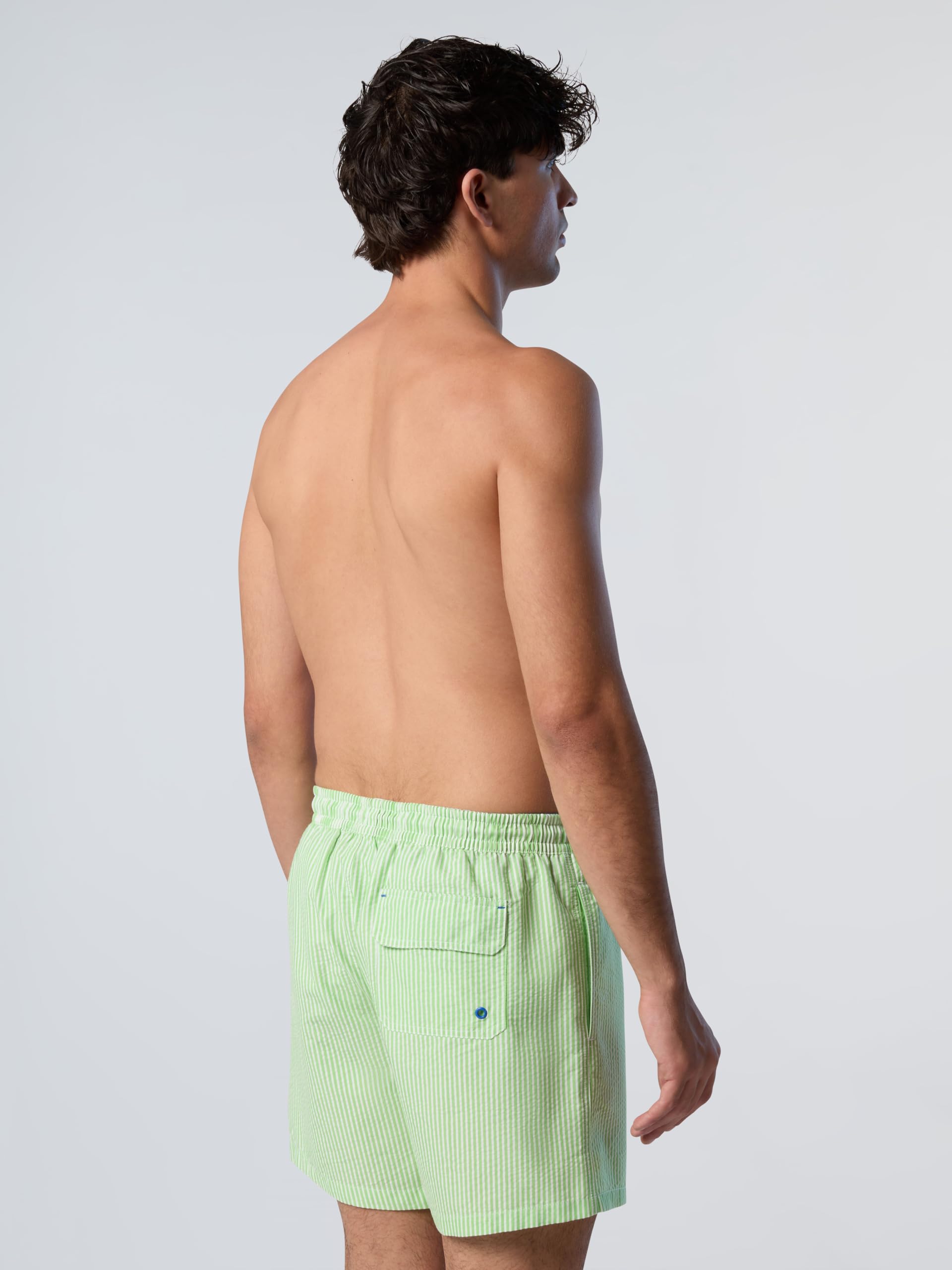 NORTH SAILS Boxer Mare Uomo in Seersucker di Cotone e Poliestere Riciclato a Righe