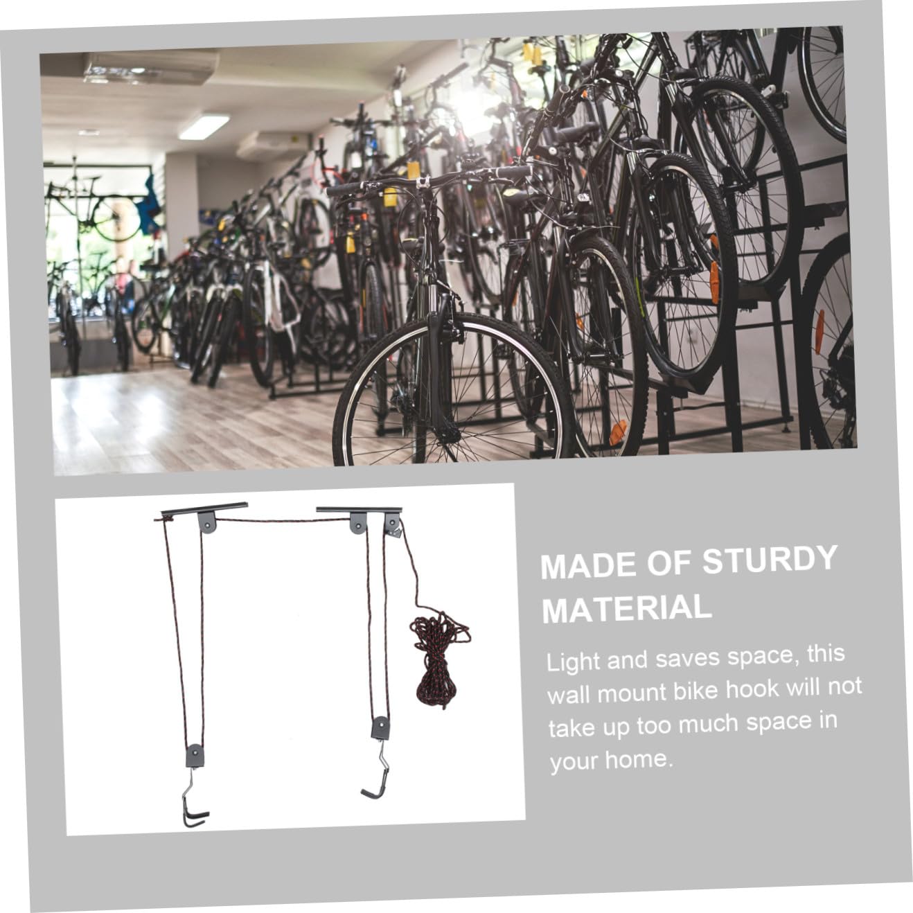 Healeved Soporte Bicicleta Pared de Entusiastas del Ciclismo Color Aleatorio Negro de Acero y Abs Ligero con Superficie Lisa para Colgar Bicicletas en Garaje Interior