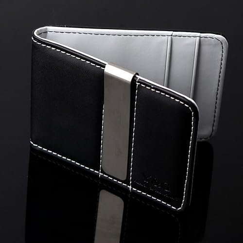 Miniatura 2 de Y&G YCM1301 - Cartera clásica de cuero con clip para dinero, color beige, Beige