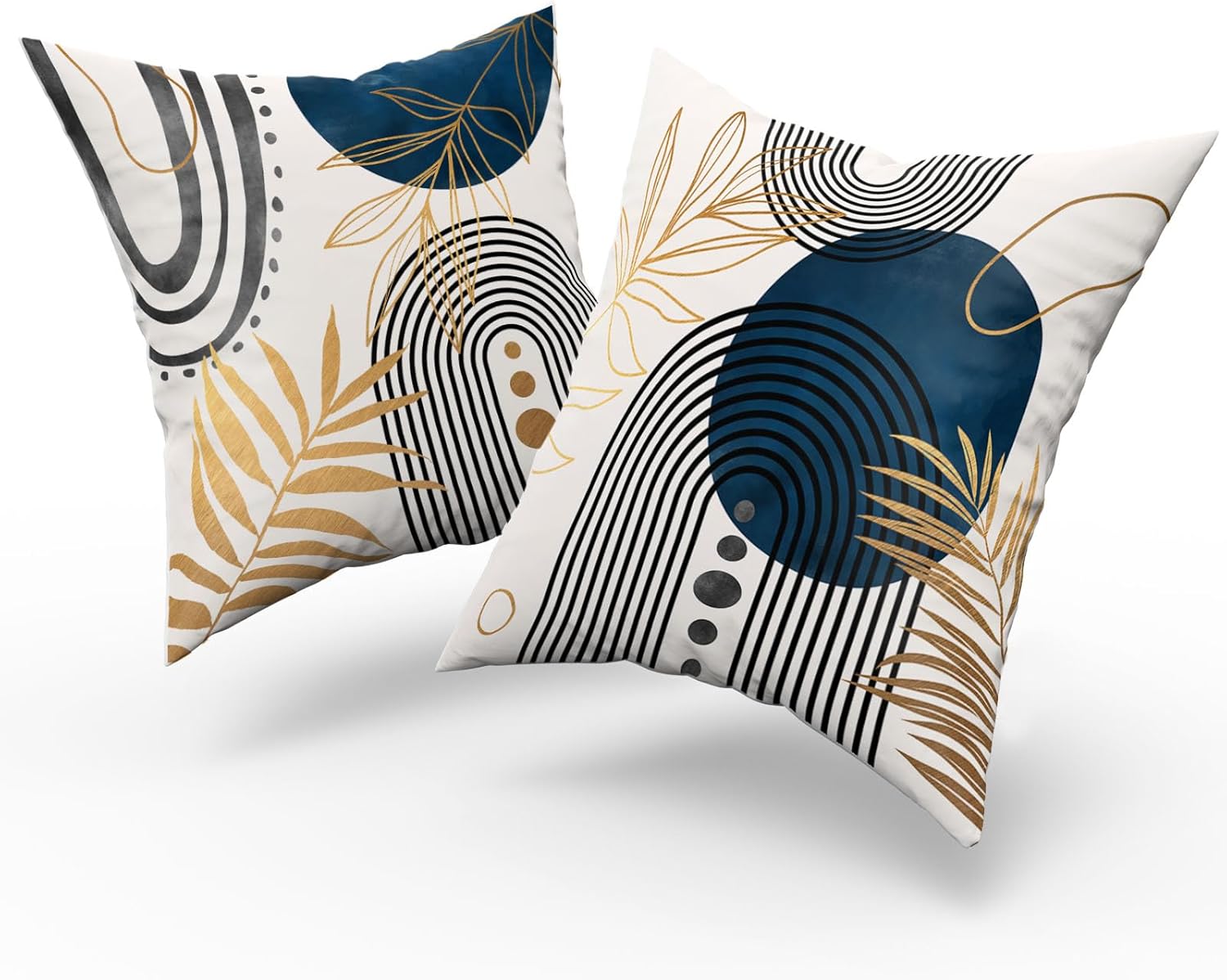 Grey and Blue Throw Pillows Boho Pillow Covers 20x20 Abstract Geometric Pillow Covers Mid Century Modern Decor for Sofa Bed Living Room Couch Set of 4