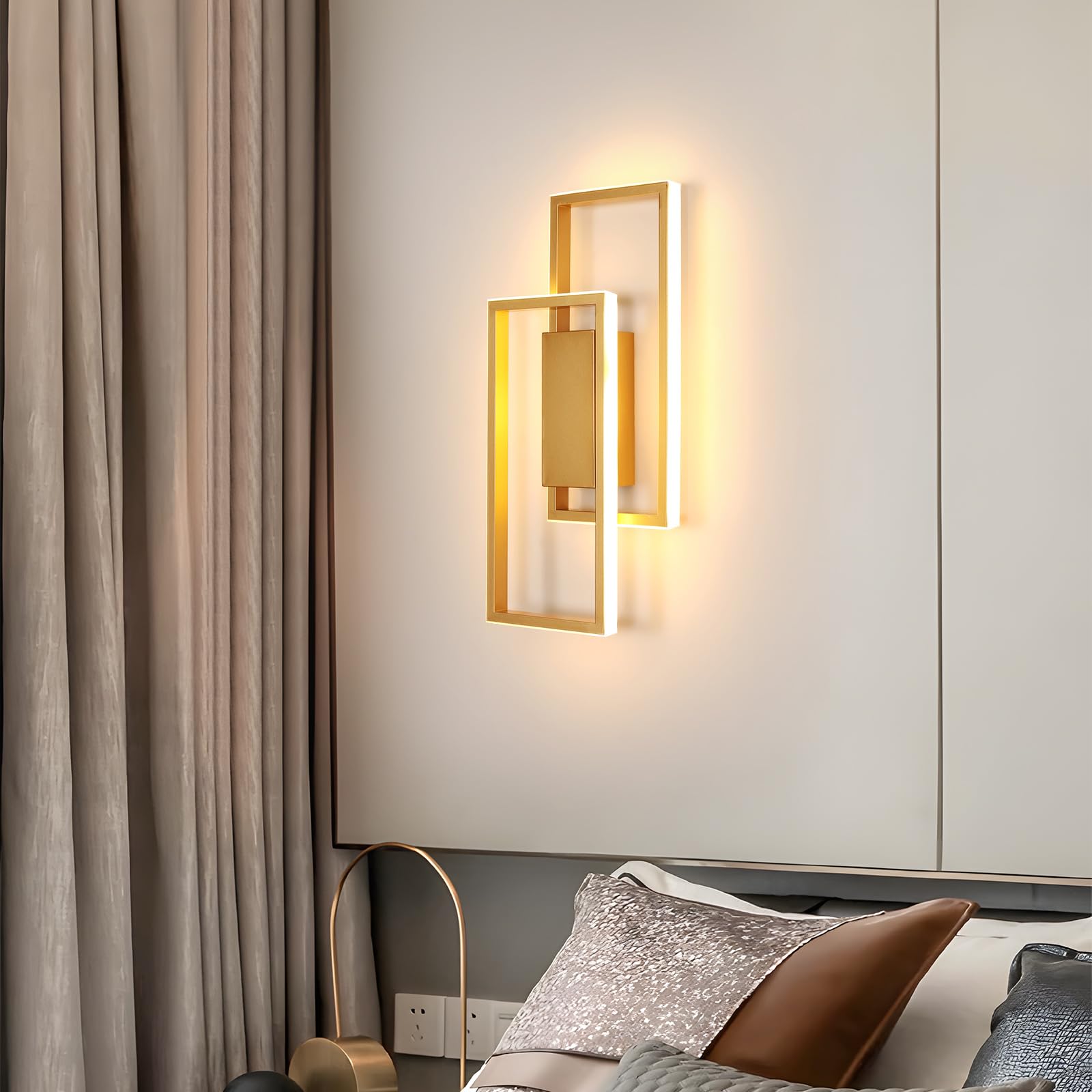 Applique Da Parete Moderna In Legno E Vetro - Lampada E27 Per Interni, Design Minimalista - Foto 10