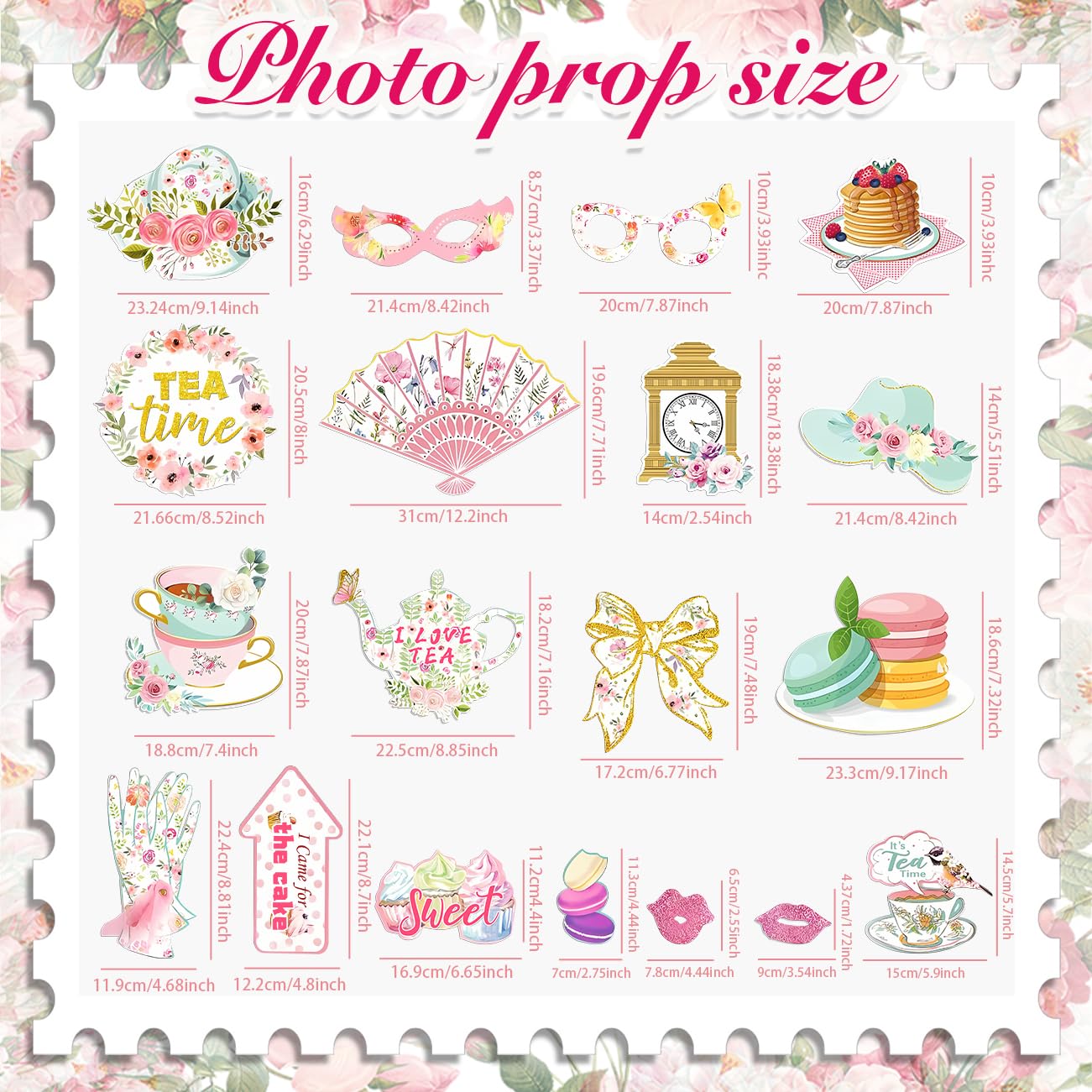 Amazon.com: Tea Party Decorations, Floral Lets Partea Photo Booth