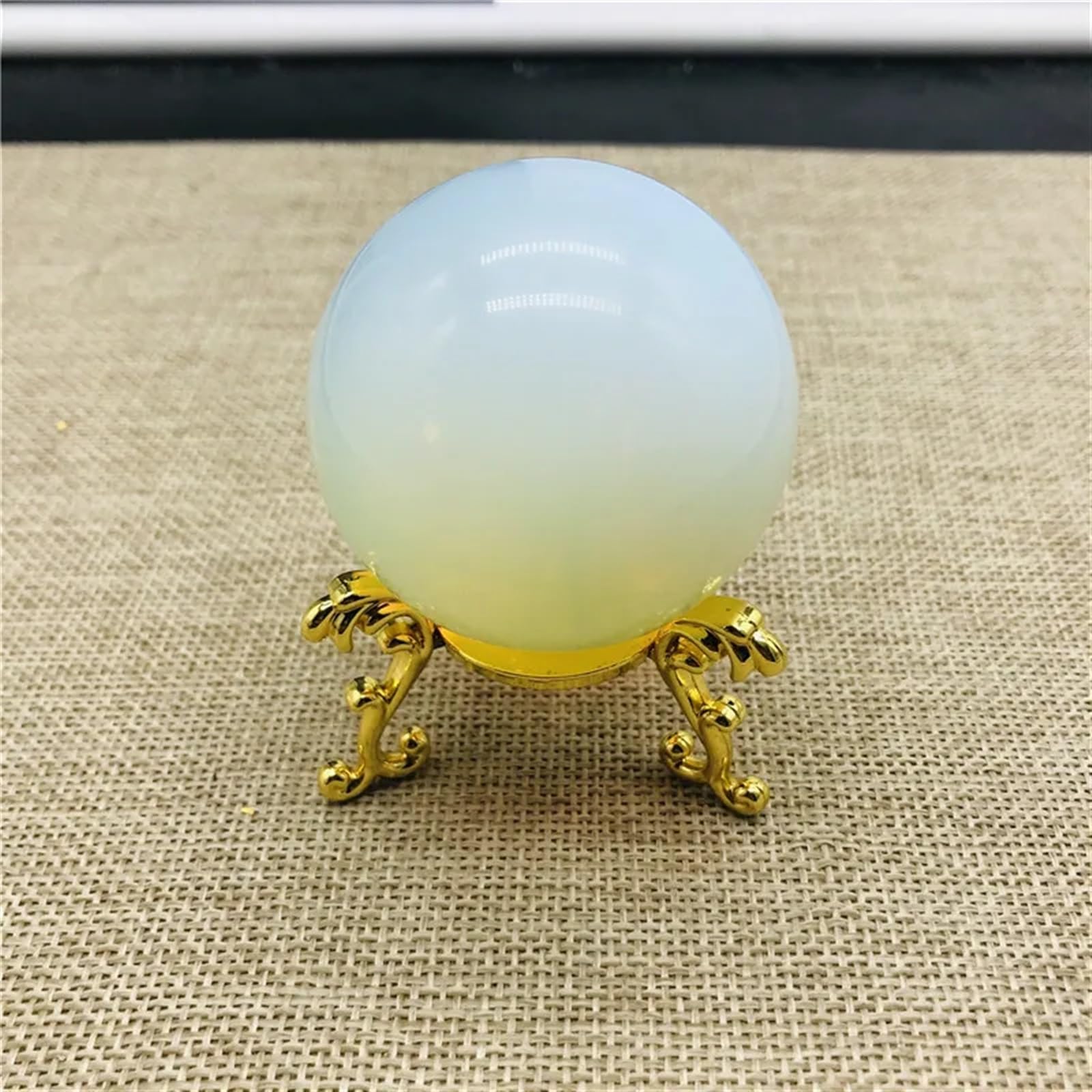 AUOQKQUT Stone Opal Crystal Ball + Stand Gift