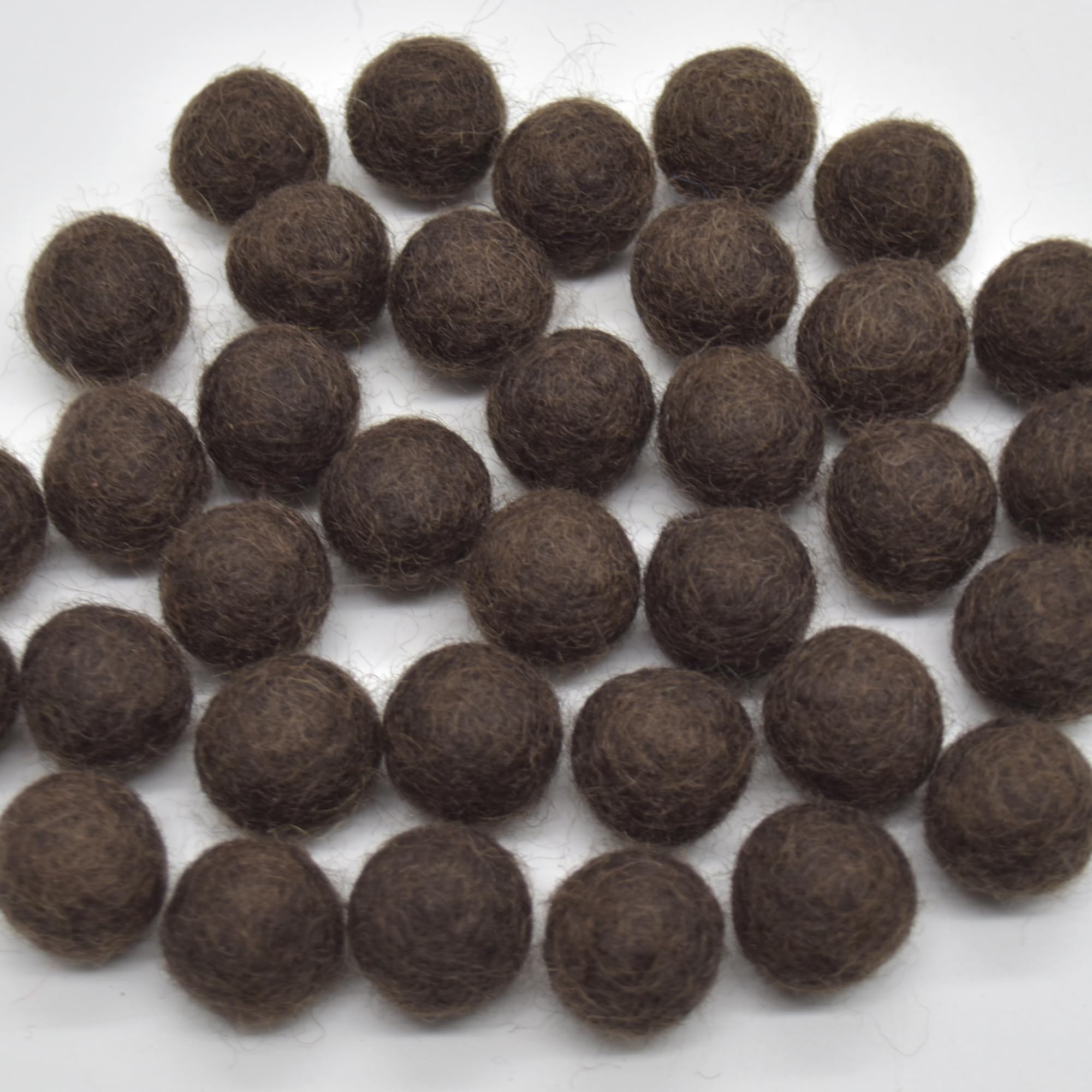 Oriental Direct 100% Wool Felt Balls - 1.5cm - 100 Felt Balls - Dark Brown
