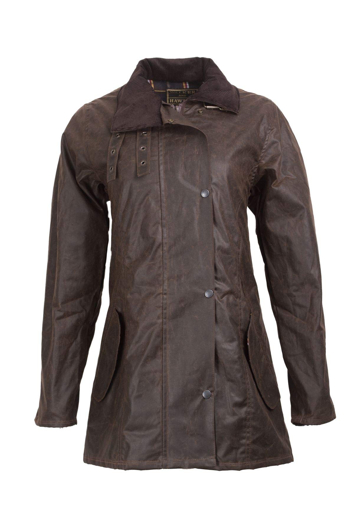 WALKER AND HAWKES - Ladies Wax Sofia Jacket - Brown - 14