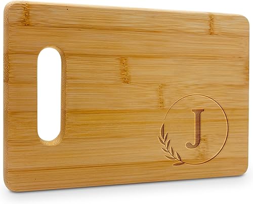 Vista 106 de Tablas de cortar personalizadas – Tabla de cortar pequeña con grabado con monograma (F) – Tabla de cortar de bambú personalizada de 9 x 6 pulgadas