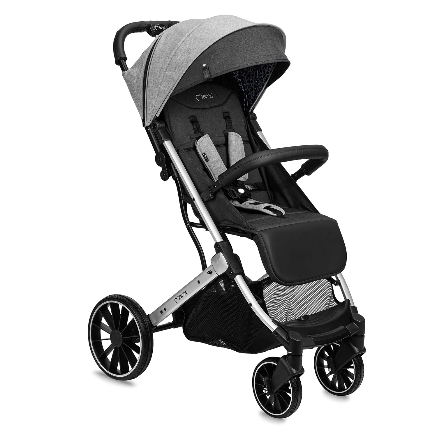 MoMi ESTELLE LIGHT PLUS Poussette à partir de 6 mois (jusqu'à 22 kg), poussette pliante avec harnais de sécurité 5 points, panier de courses avec fonction de dépliage, poignée télescopique de traction