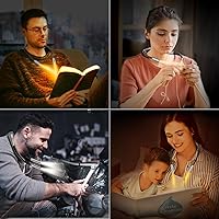 Vista 7 de Gritin - Luz de lectura para el cuello LED, luz de libro para leer en la cama - Cuidado de los ojos, 3 colores, brillo ajustable, brazos flexibles