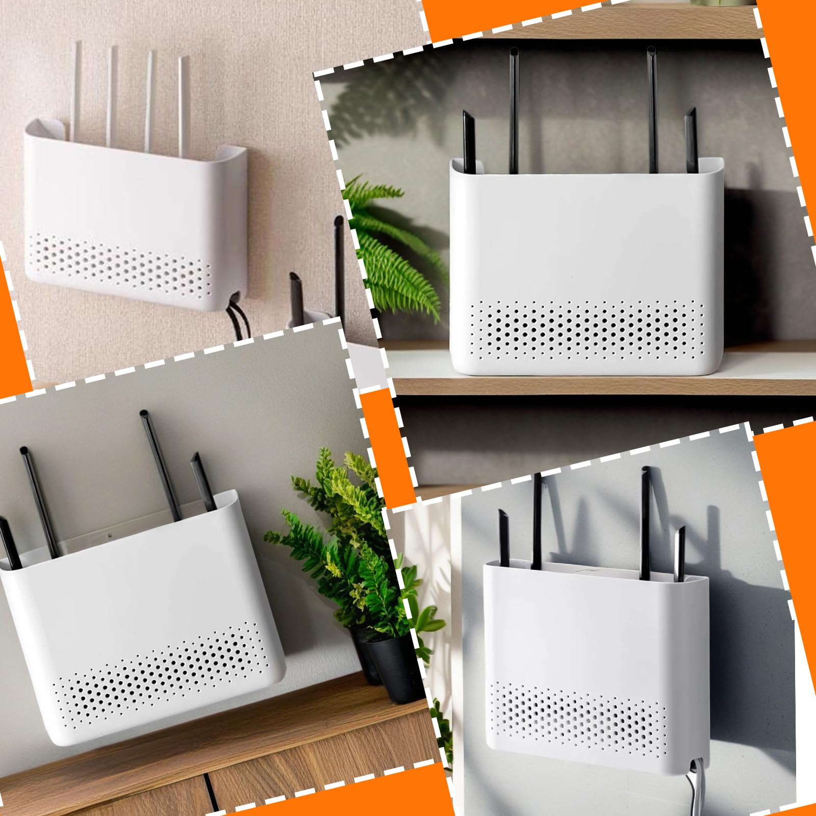 CEWROM Router Box, ukryty router, montowany na ścianie, dekoracja ścienna, organizator kabelów, stojak WiFi