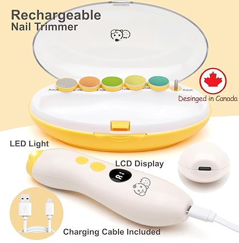Miniatura 5 de Royal Angels Juego de recortador de uñas eléctrico recargable 22 en 1 (Mango) y 2 piezas 4 en 1 limpiador de nariz, uñas y oídos (azul y rosa)