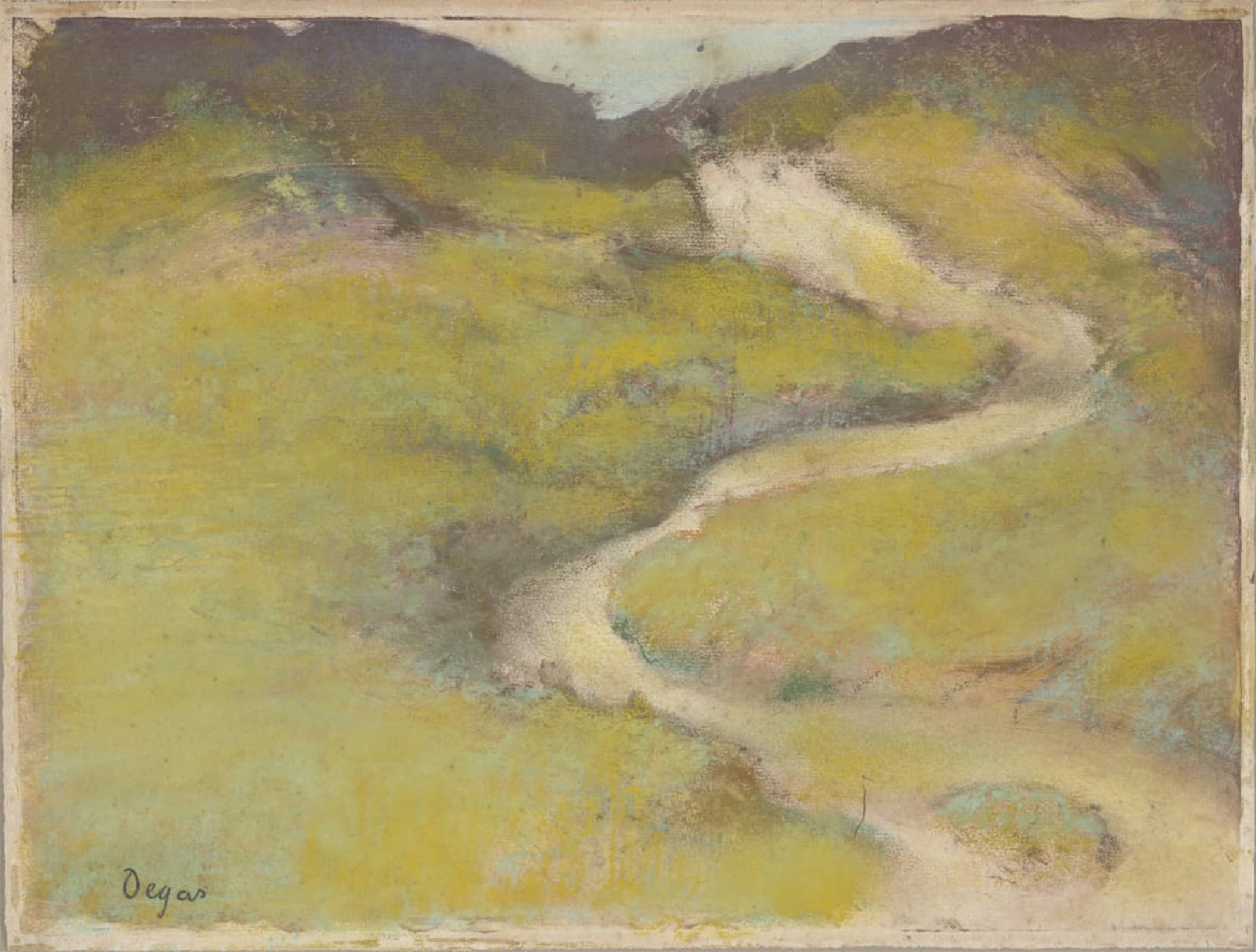 SERENDIPITP Abstract Painting Mural Print Picture Wall Decor Painting Pathway in a Field by Edgar Degas Vintage Wall Artwork for Home Decor 60x90cm