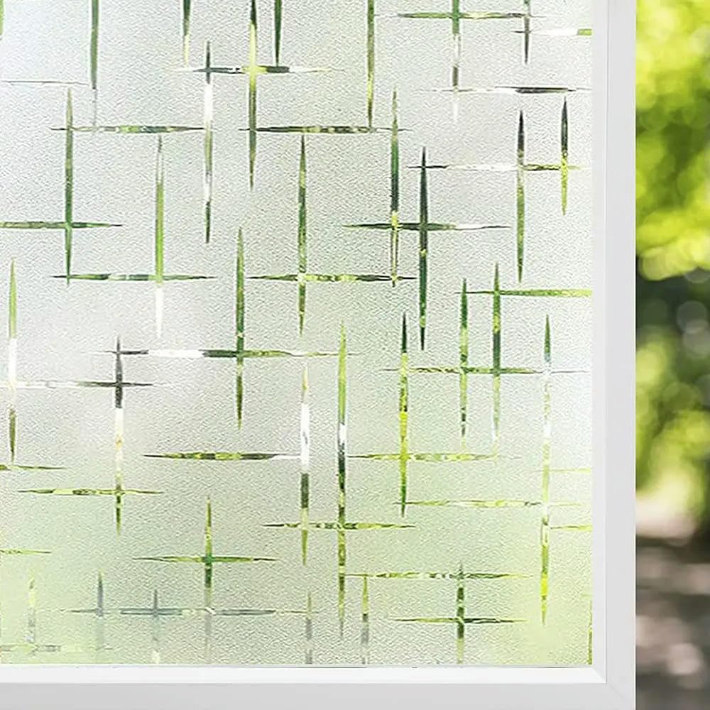 Frosted Window Privacy Film, Non-Adhesive Window Glass Films, Heat Control Static Cling Removable Window Stickers