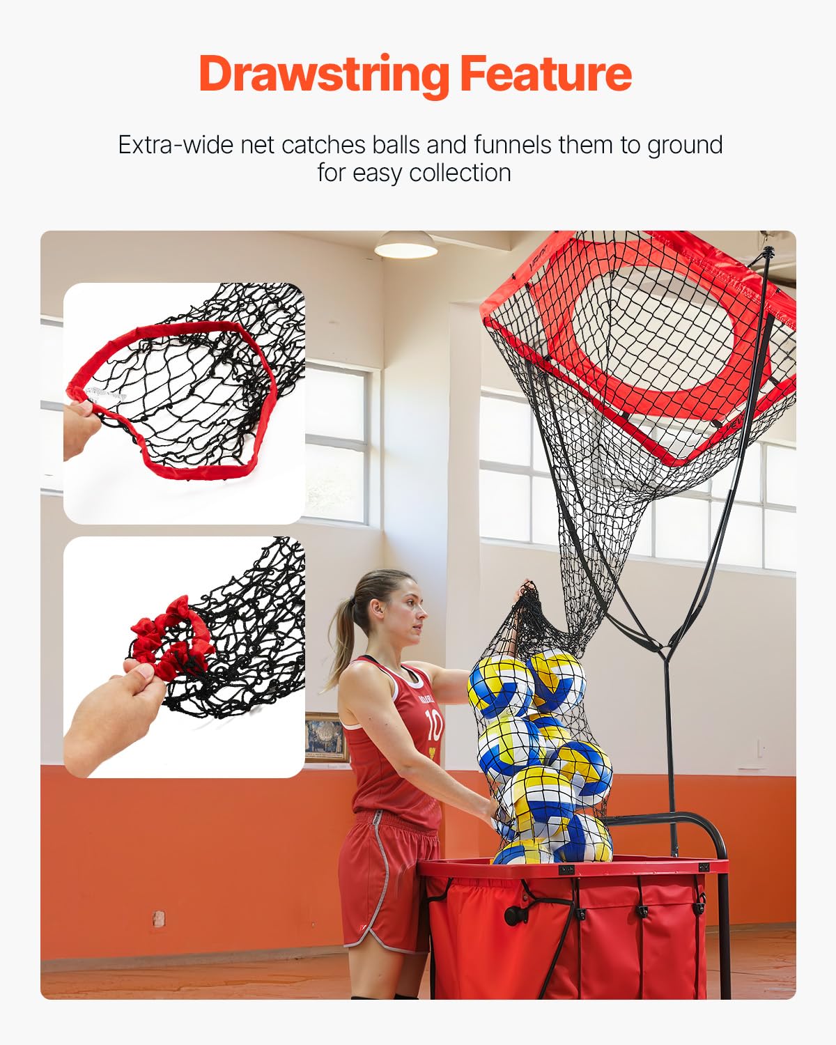 VEVOR Sistema de red de entrenamiento de voleibol, 8 x 11/12 x 11 pies/práctica de lanzamiento/práctica de pinchos/red de 14, estación de red portátil, fácil configuración para interiores y exteriores