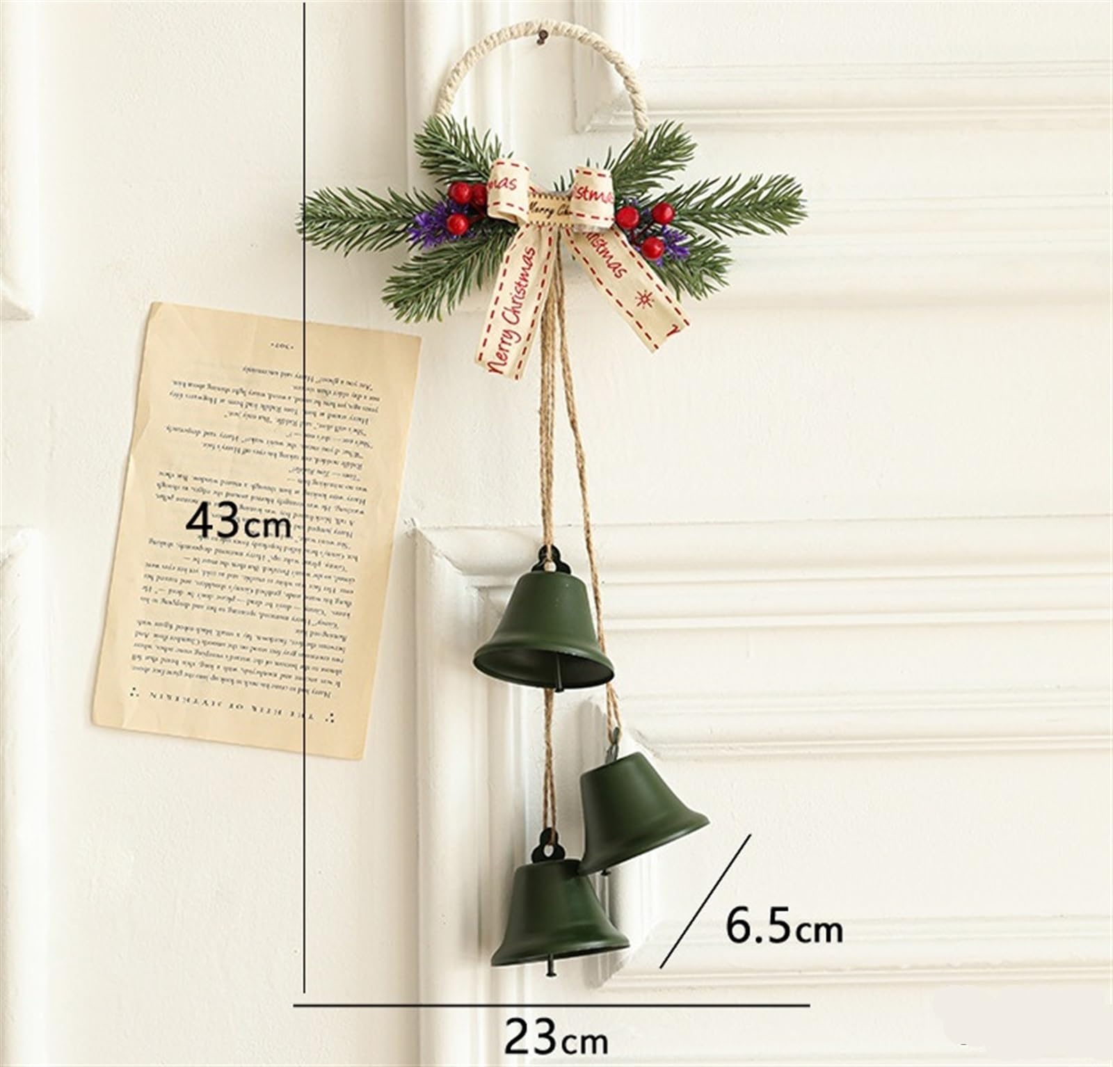 Campane di Natale Jingle Bells, Ornamenti A Campana In Metallo Con Anello Appeso Campane Natalizie Rustiche For Porta Sospesa For Decorazioni Decorazioni di Campane(Grün)