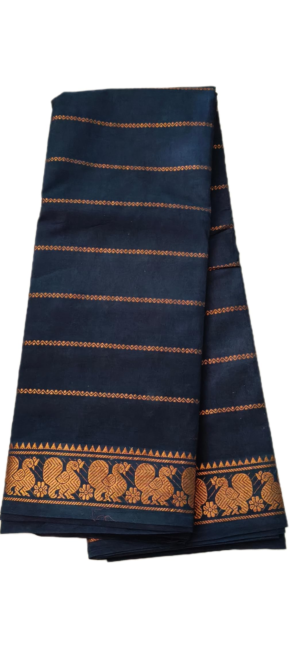 Valdhari D/C Border Golden Zari Cotton Saree | Sungudi Cotton Saree with Blouse | Pure Cotton Saree | Chinnalapatti Cotton Saree | Soft Traditional Festival Wear-image-48
