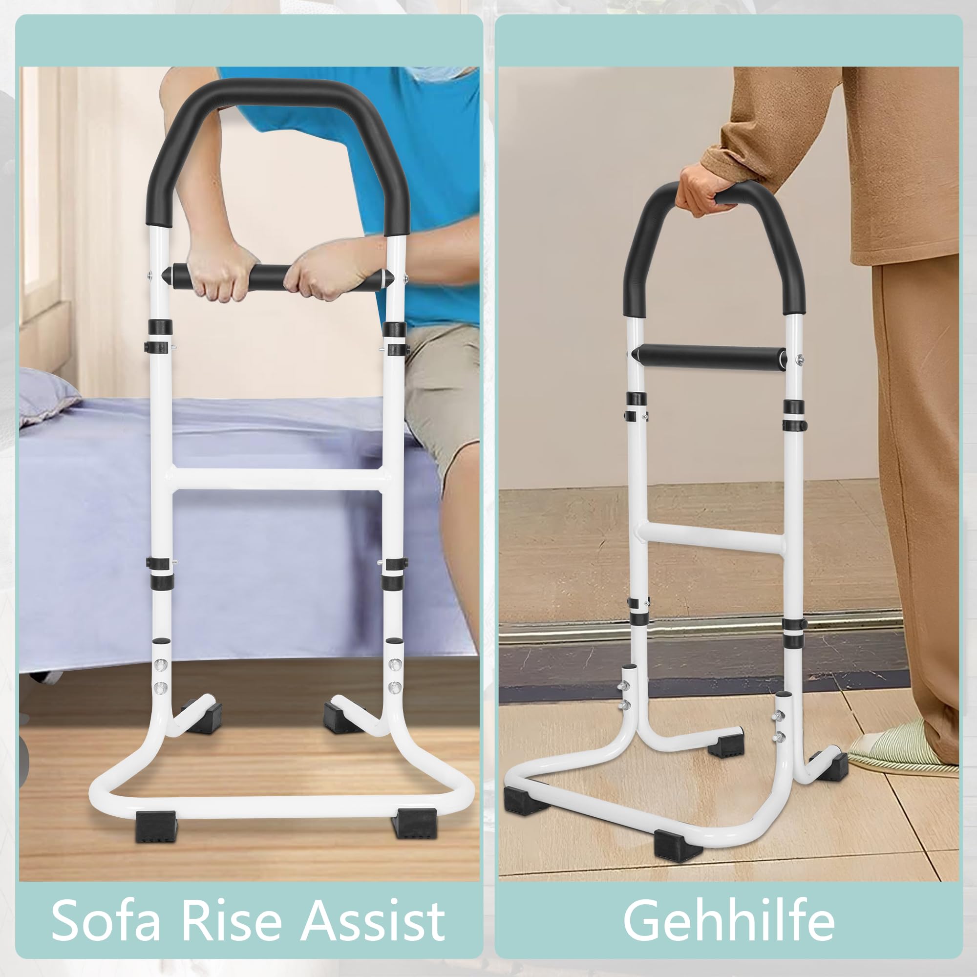 Asistente de asiento para personas mayores para personas mayores del sofá, ayuda para levantarse del sofá, cama, inodoro, caminar, 5 niveles de altura ajustable, diseño ergonómico en forma de H