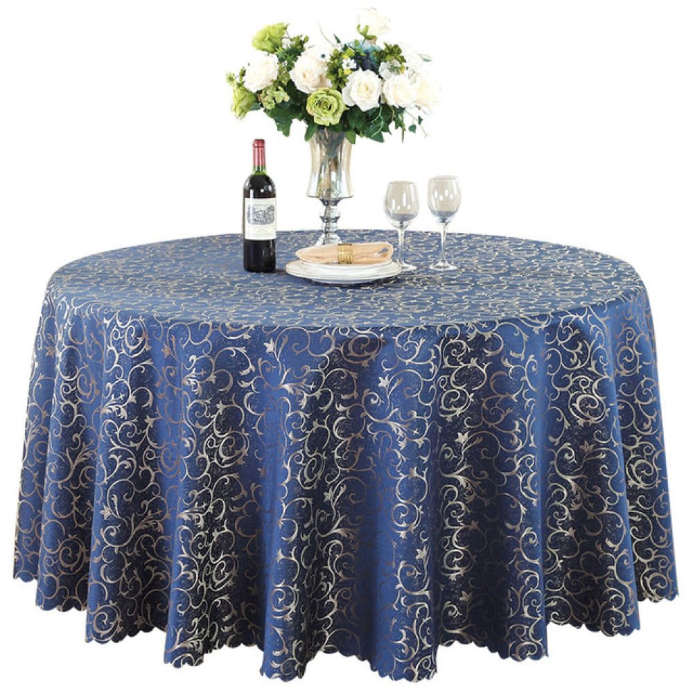 Nappe ronde style européen bleu marine 320 cm pour table de banquet
