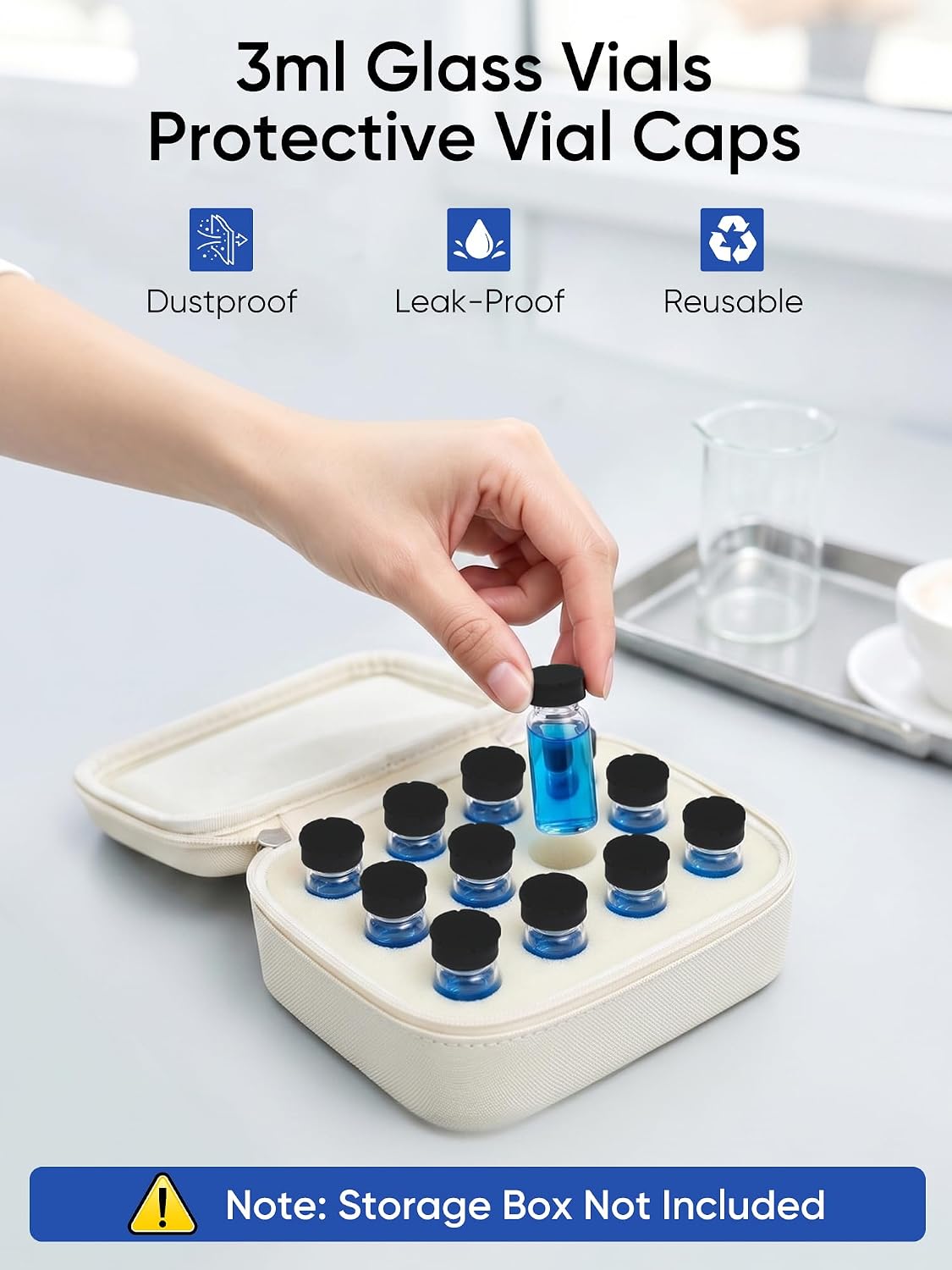 40PCS Silicone Peptide Vial Caps, Protective Vial Caps for 3ML Vials, Reusable Peptide Vial Caps Covers Peptide Storage for 1ml 2ml 3ml Glass Vials Black