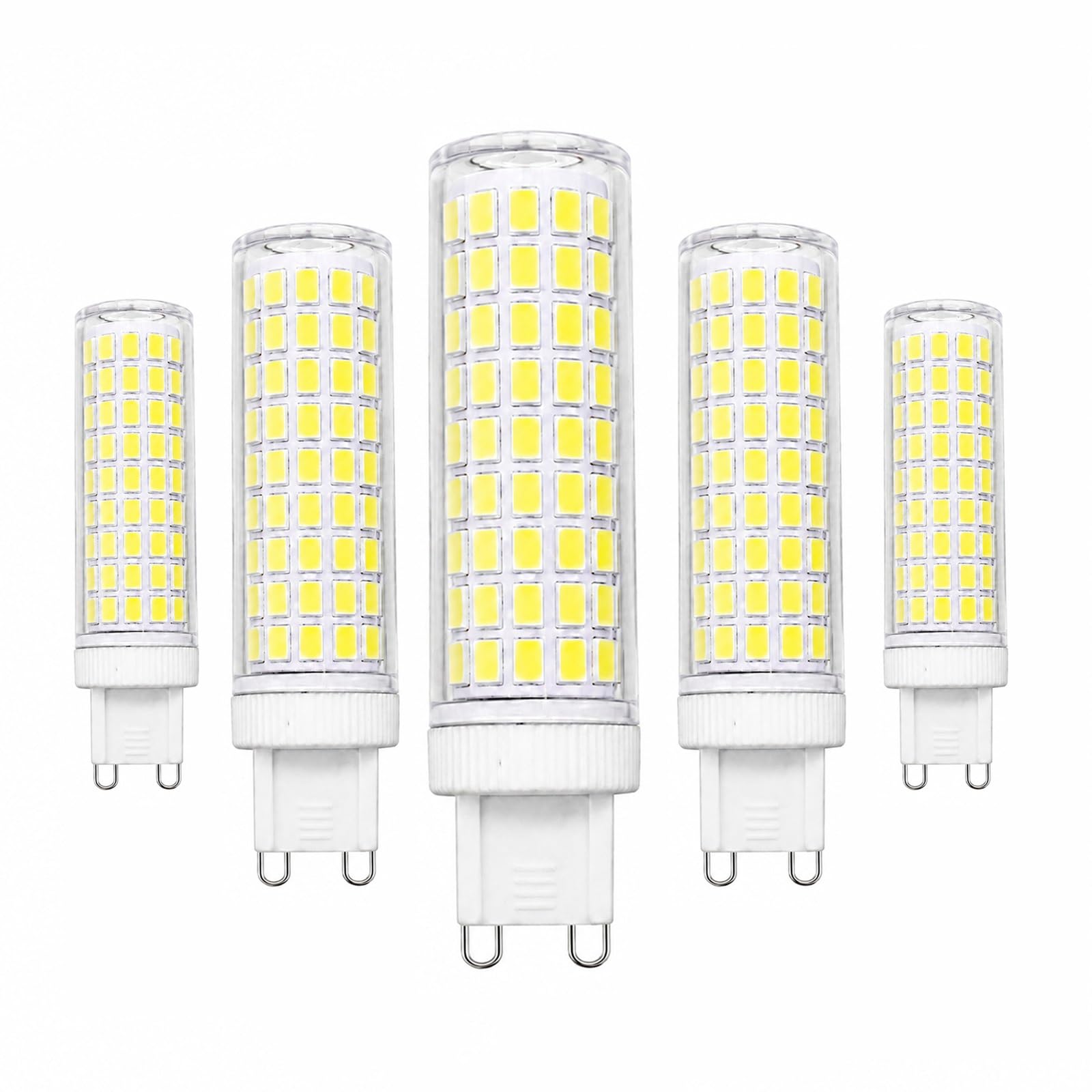 Bombilla LED G9 Cápsula, 6000K Luz Fría, 15W Equiv 150W Halógena, Ángulo 360°, Sin Parpadeos, No Regulables, Estudio Oficina Y Muebles,Pack de 5