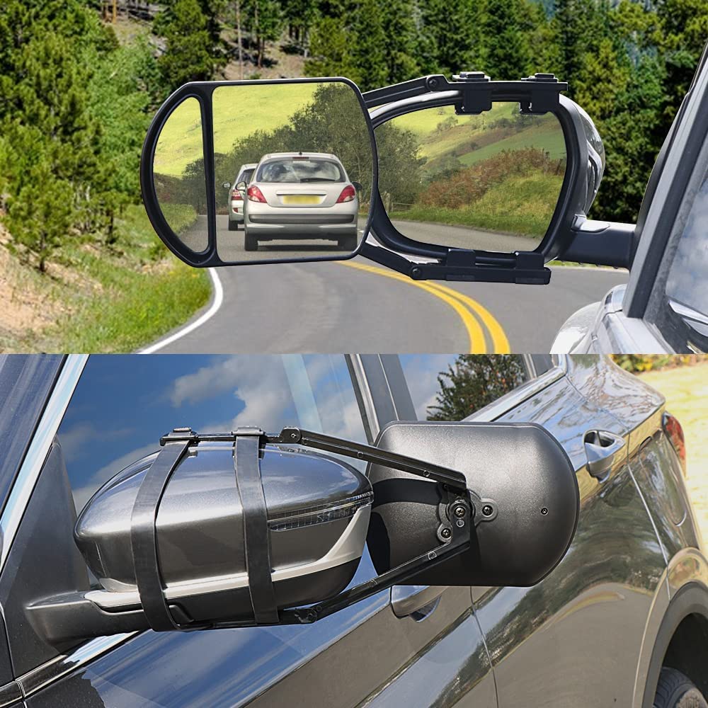 2pcs Rétroviseur de remorquage de remorque,Camping Car Rétroviseurs,Rétroviseur d'extension réglable pour remorque de voiture caravane RV camping-car