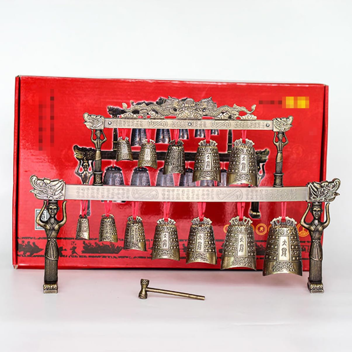 Strumenti Cinesi in Bronzo Doppia Strata, Tradizionali Arte Popolare Cinese, Campanelli Cinesi Eolici, Musicale Cinese a Percussione Strumento decorazione, Viaggiare Souvenir