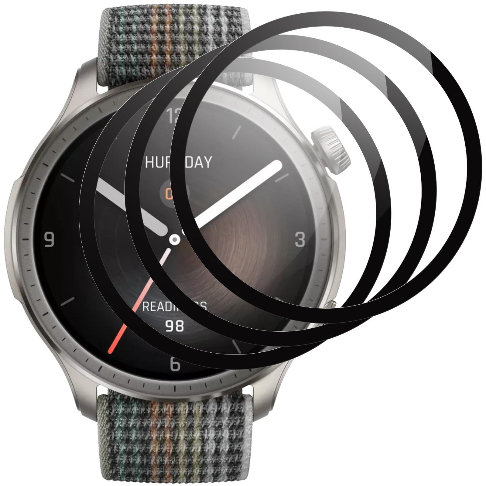 (3 Piezas) Protector de Pantalla para Amazfit Balance Protector Pantalla，Dureza 9H, Anti-roturas, Sin Burbujas, Antirayaduras, protector pantala